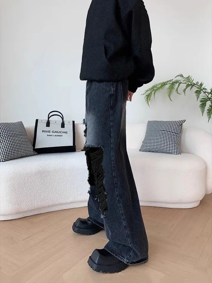 Japanese Brand × Vintage Baggy Ripped y2k jeans pants obersized casual hip Hop holes Size US 32 / EU 48 - 4 Thumbnail