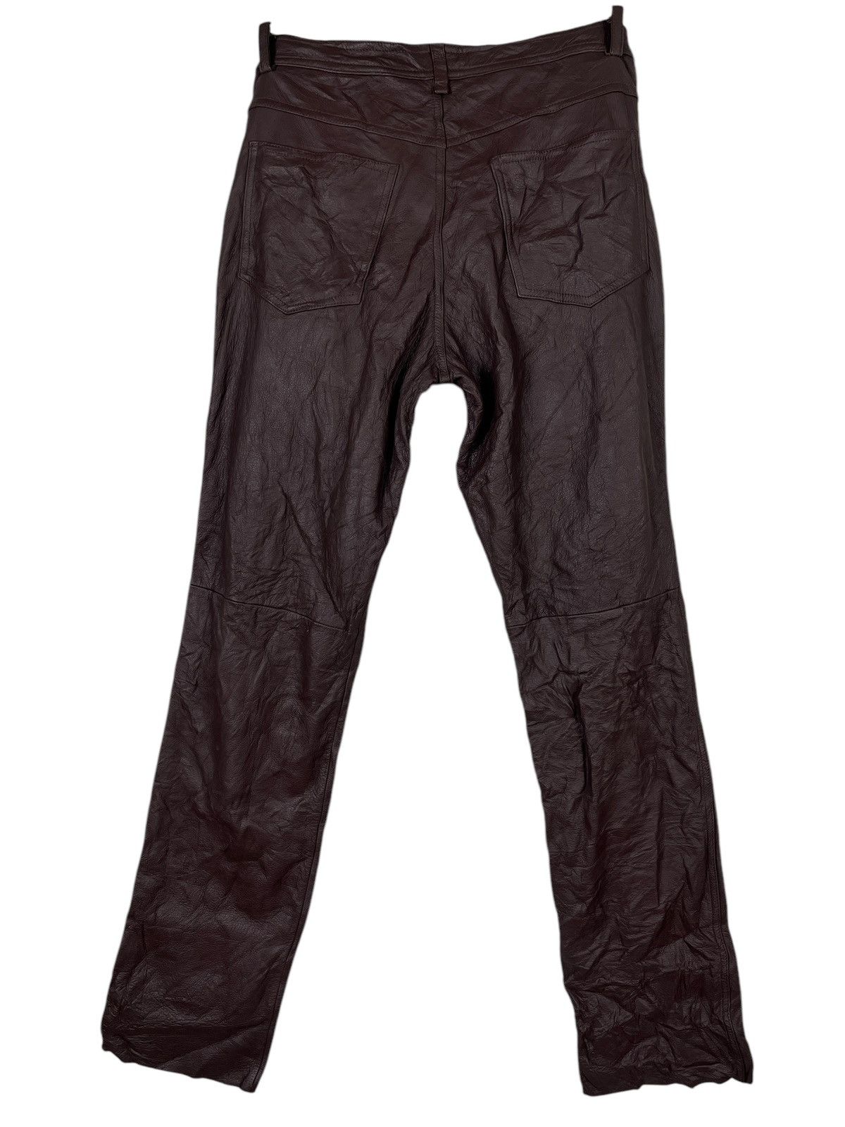 Issey Miyake × Japanese Brand 🔥 RARE VINTAGE ALL THE WAY LEATHER TROUSER PANT Size US 30 / EU 46 - 3 Thumbnail