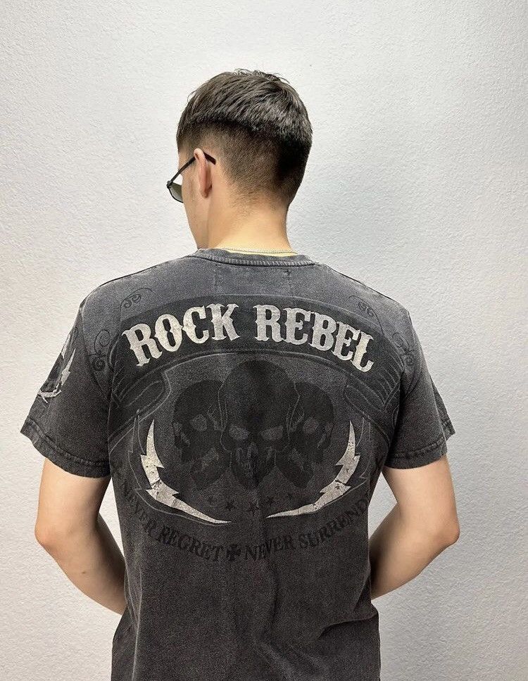 Band Tees Affliction Style Rock Rebel AOP Band Tee Y2K Size US M / EU 48-50 / 2 - 1 Thumbnail