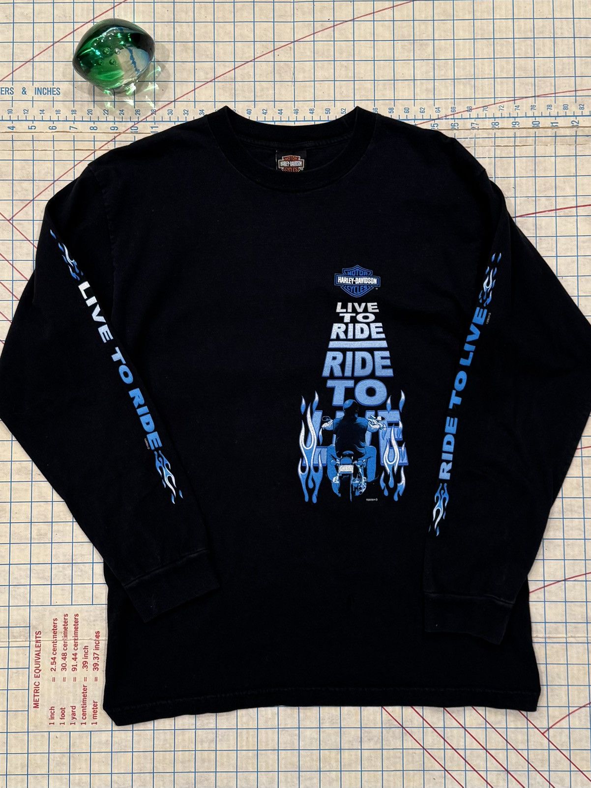 Harley Davidson Harley Davidson Live To Ride Flame Long Sleeve With Flaw Lrg Size US L / EU 52-54 / 3 - 6 Thumbnail