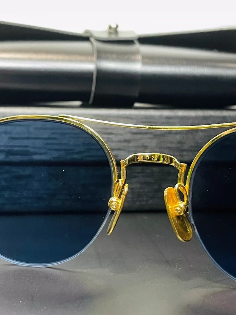 Thom Browne Thom Browne Size OSTB-903 Sunglasses Blue and Gold Sunglass Size ONE SIZE - 5 Thumbnail