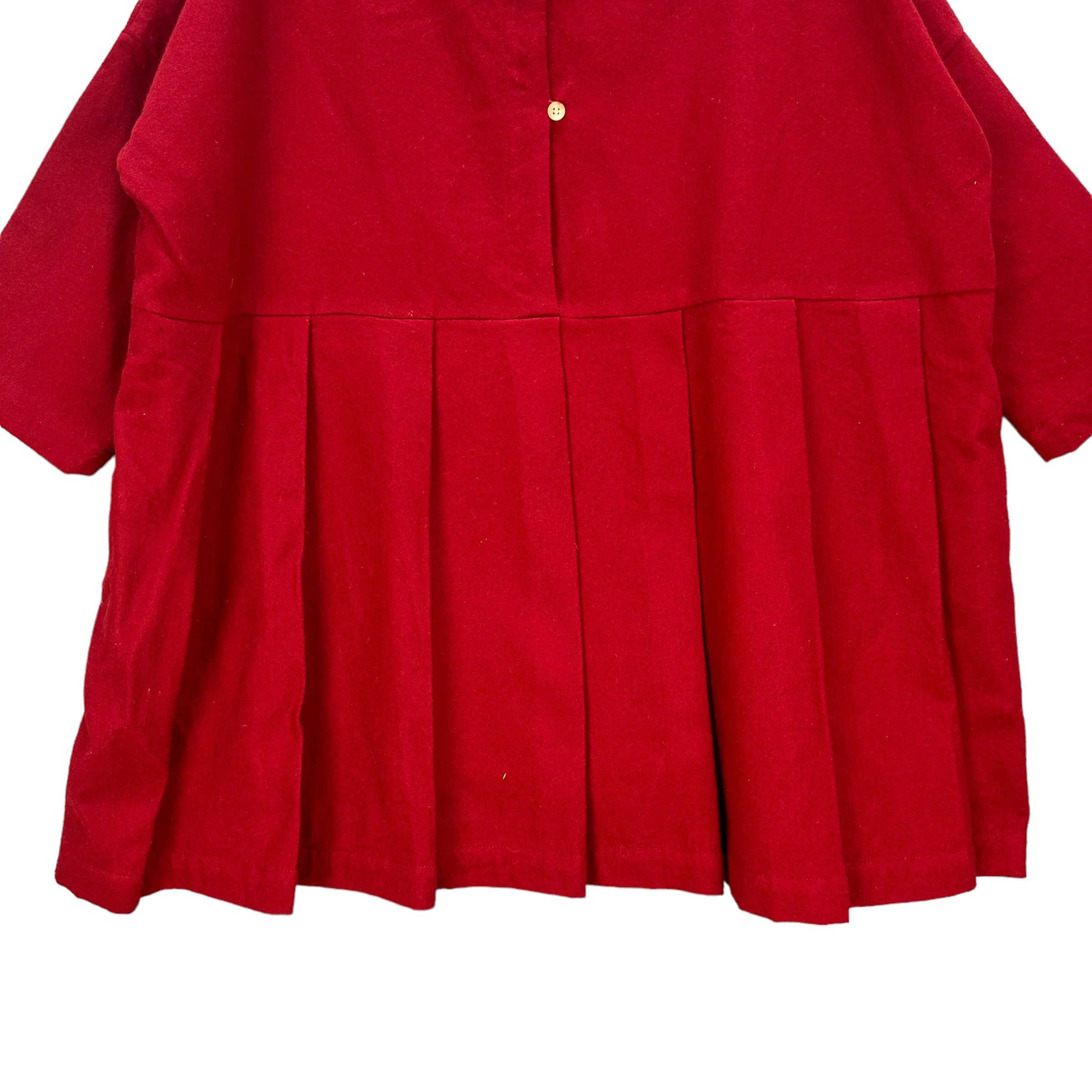 Japanese Brand VERITECOEUR RED BLOUSE #8279-221 Size ONE SIZE - 3 Thumbnail