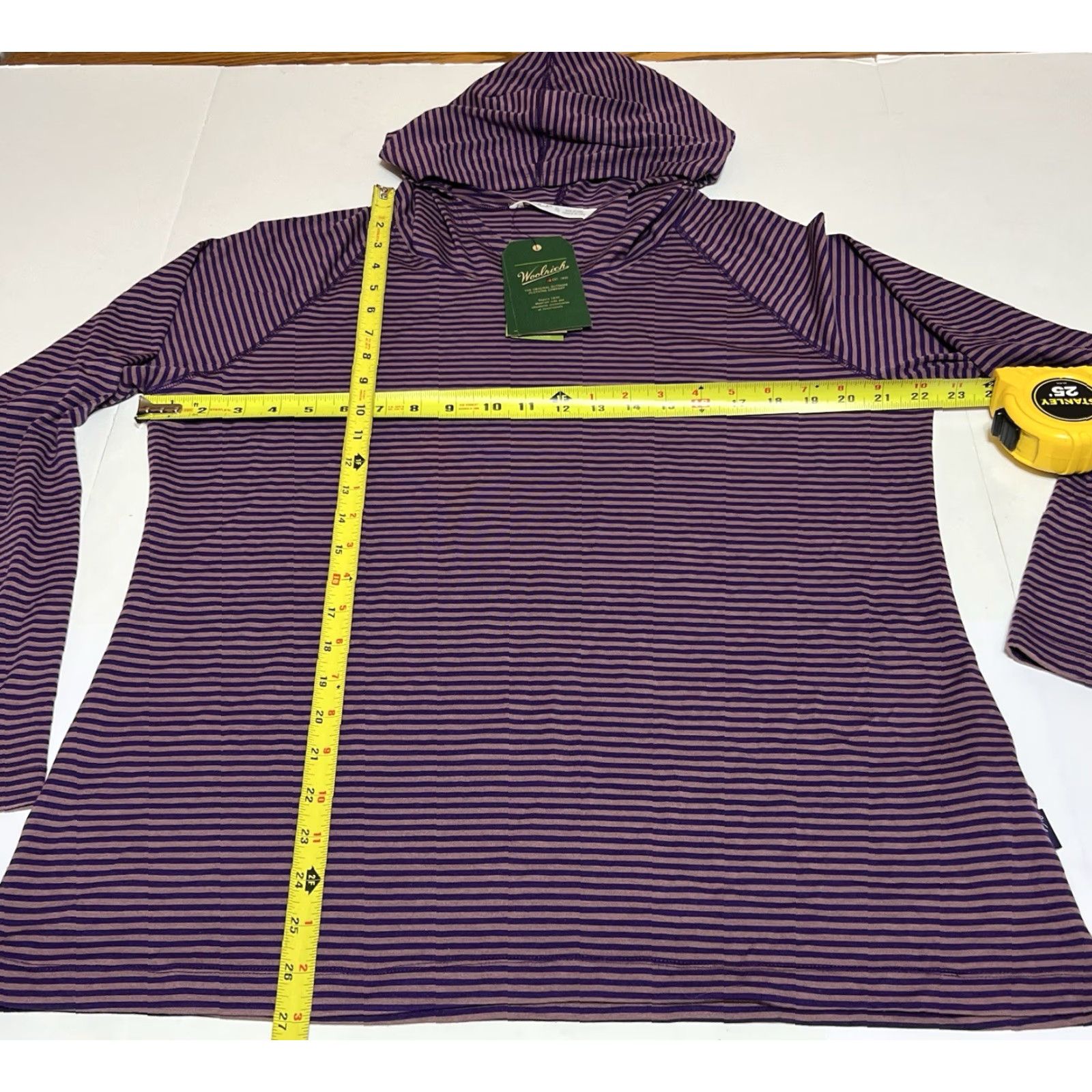 Vintage Woolrich T-Shirt Hoodie Hooded Long Sleeve Striped Purple XL Women’s Regular Basic Outdoor NWT Size XL / US 12-14 / IT 48-50 - 4 Thumbnail