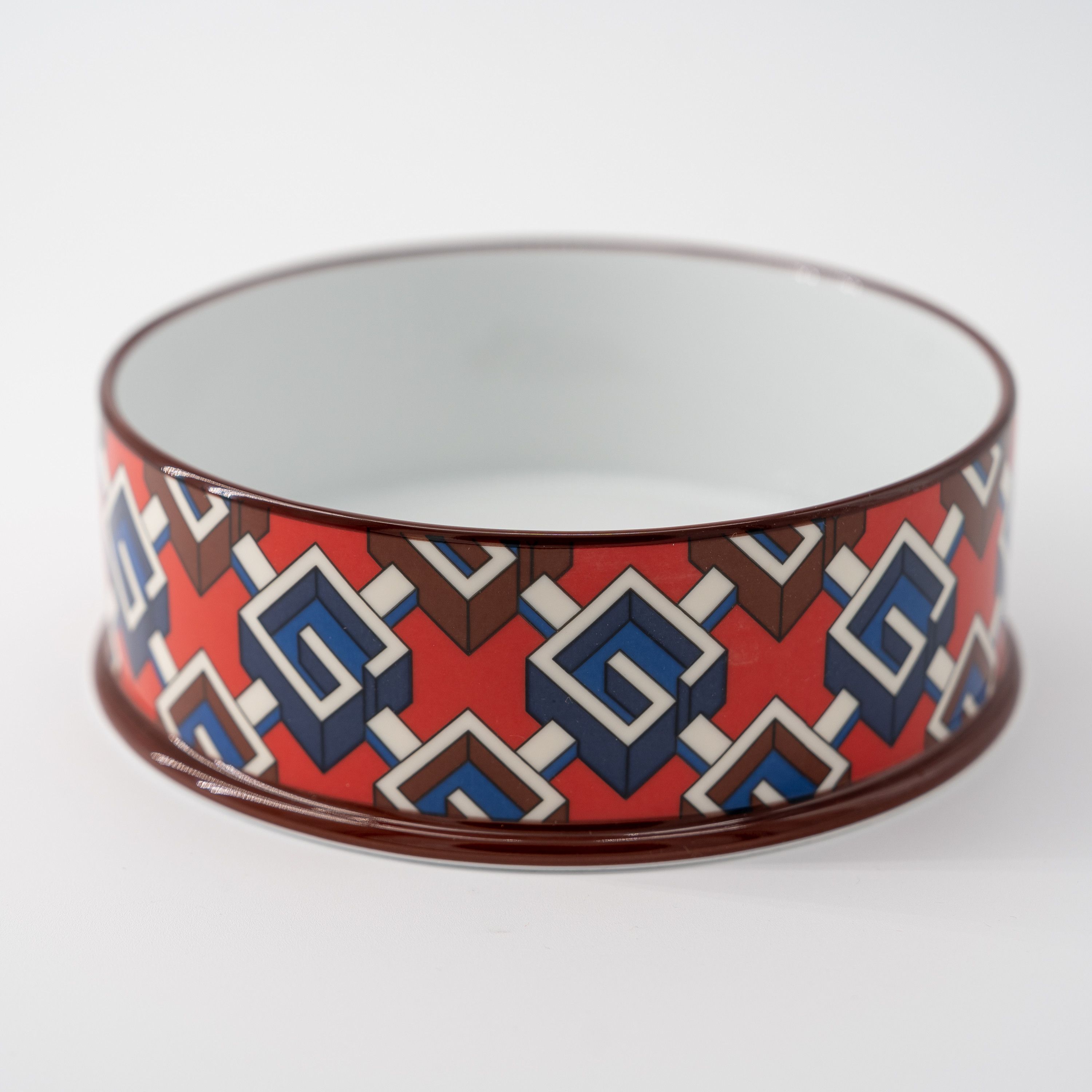 Gucci Gucci Dog Bowl Geometric G Water Food Porcelain Red BLue 9 Size ONE SIZE - 1 Thumbnail