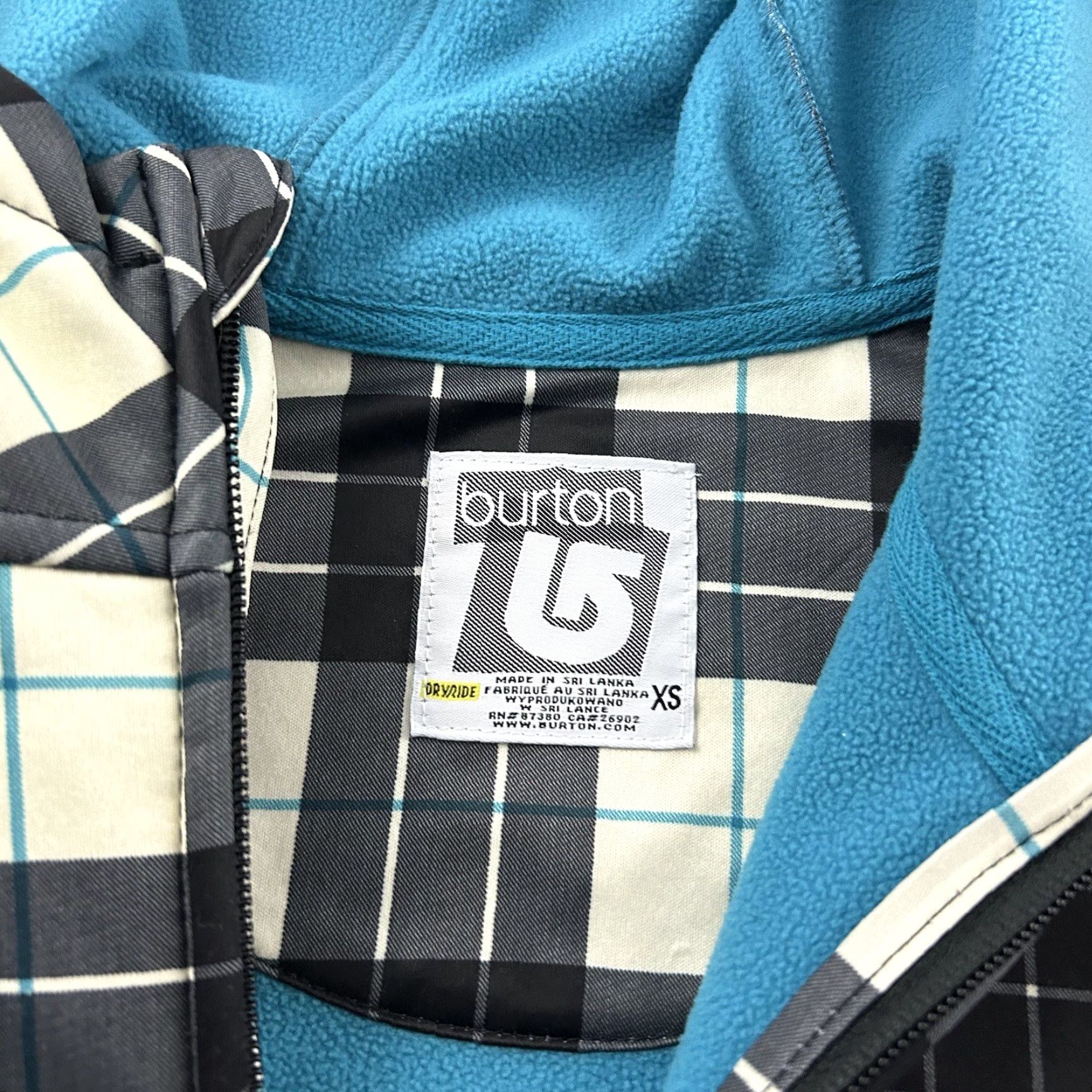 Burton Burton Full Zip Hoodie Jacket Women XS Cream Teal Fleece Lined Dryride Hooded Spring? Size XS / US 0-2 / IT 36-38 - 2 Thumbnail