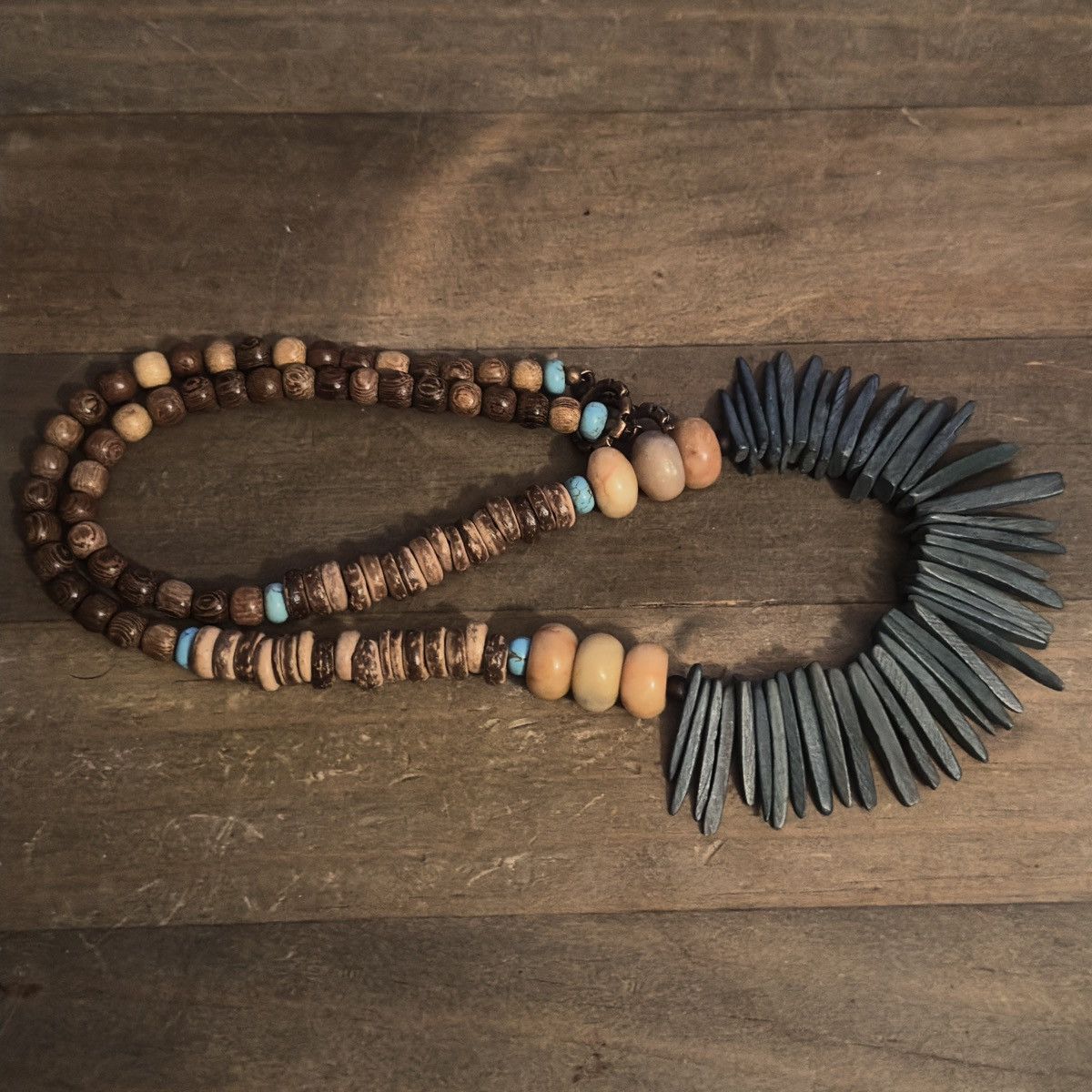 Vintage Vintage tribal coconut shell and wooden bead necklace Size ONE SIZE - 5 Thumbnail