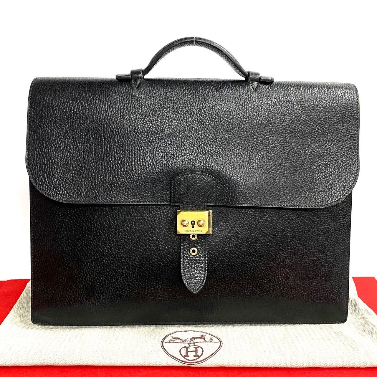 Hermes Hermes Handbag Black Leather Size ONE SIZE - 1 Thumbnail