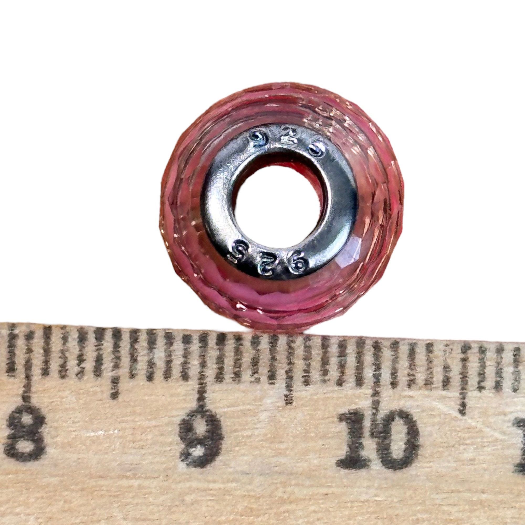 Designer 925 Glass & Enamel Lg Hole Beads Faceted GUC Sterling Silver Size ONE SIZE - 5 Thumbnail