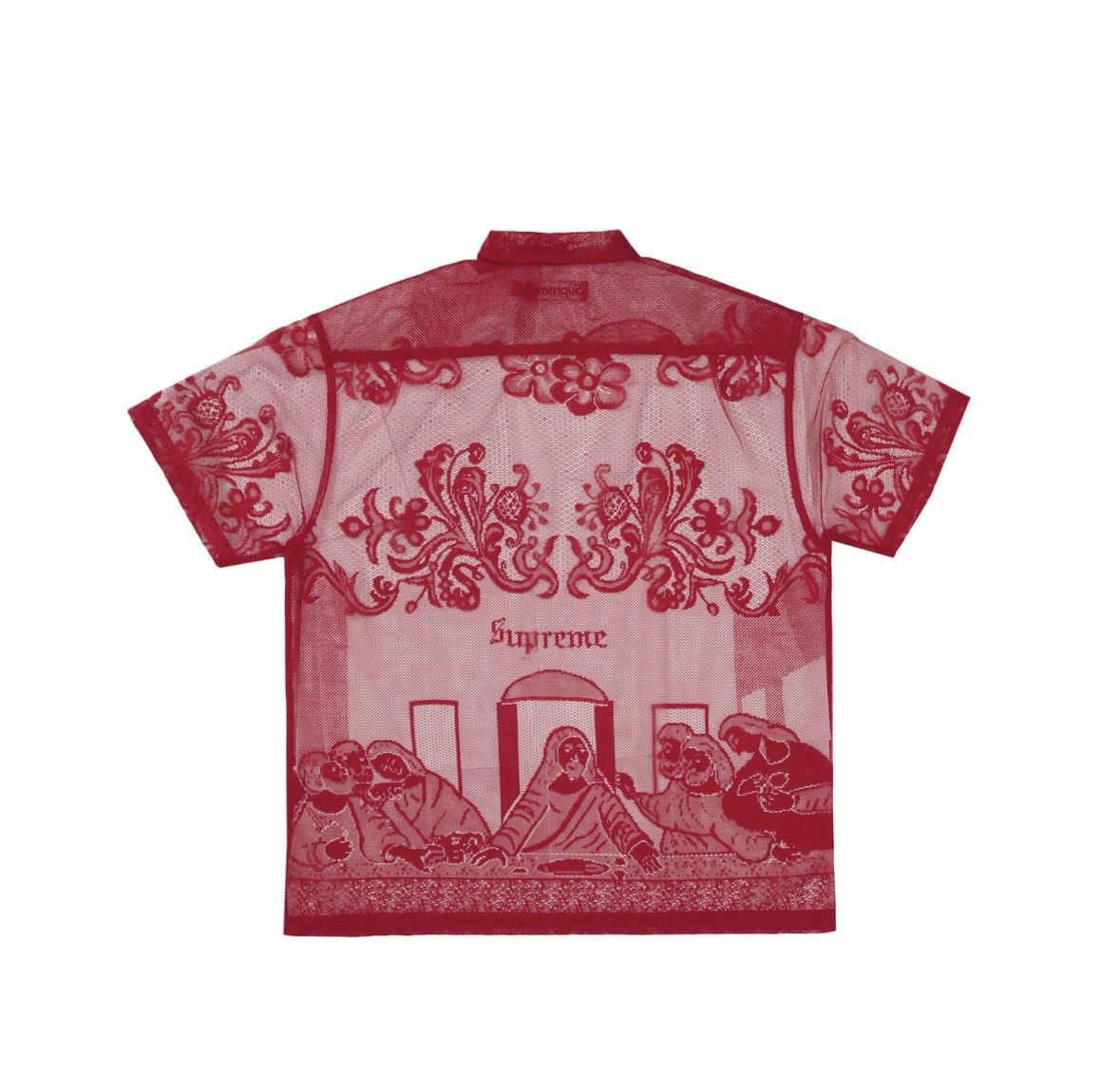 Supreme Supreme Last Supper Lace S/S Shirt Red Size US XL / EU 56 / 4 - 3 Thumbnail