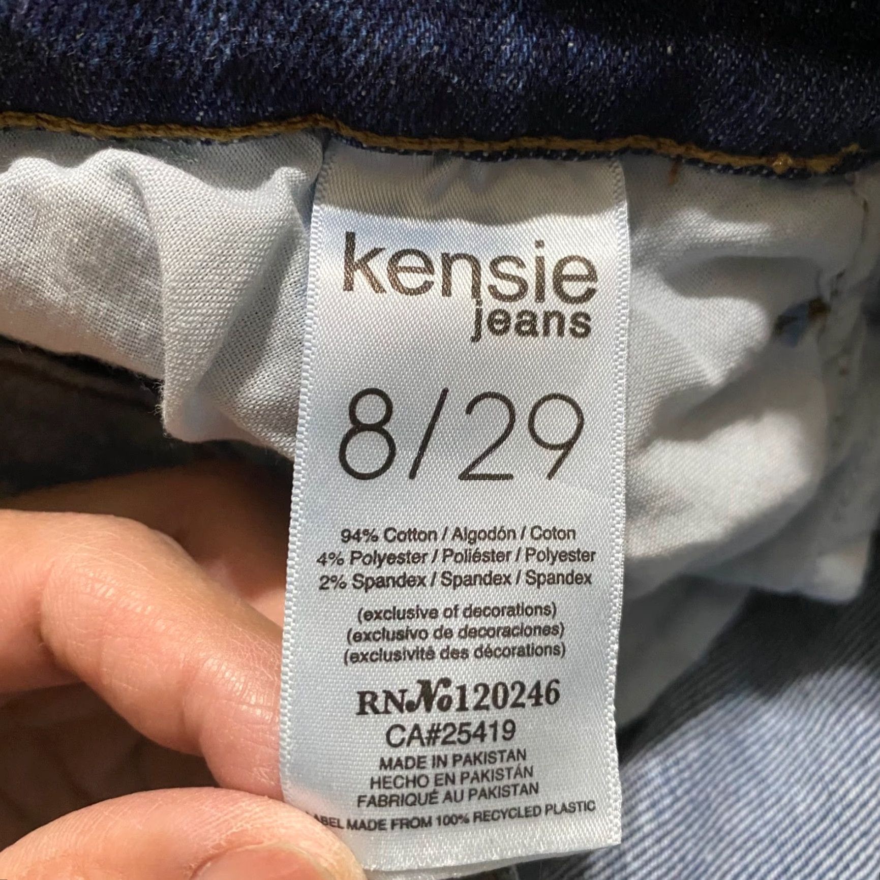 Vintage Kensie Jeans Womens Jeans Blue Denim High Rise Skinny Kelsey Distressed 27 in Waist 8 Reg Inseam Fashion Pants Boys? Wait. Size 30" / US 8 / IT 44 - 4 Thumbnail