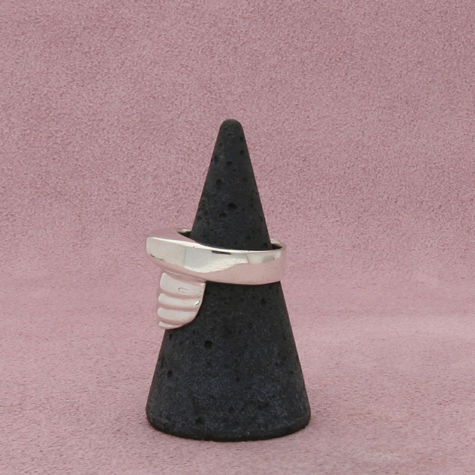 Sterling Silver sterling silver vintage modernist ribbed band ring size 6.5 Size ONE SIZE - 4 Thumbnail