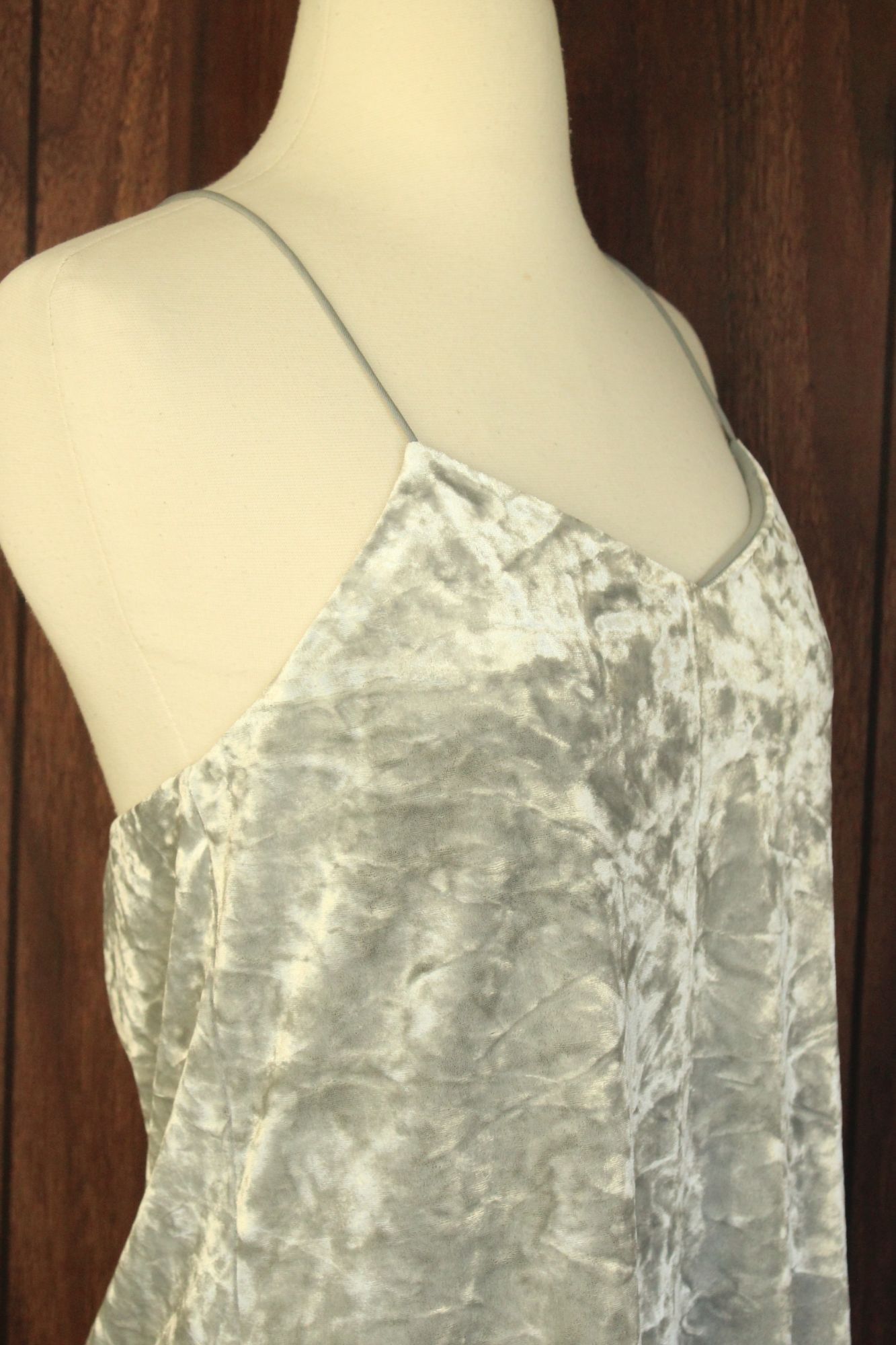 Other CeCe Dress, Silver Velvet Mini, Size 4, Racerback Size S / US 4 / IT 40 - 6 Thumbnail