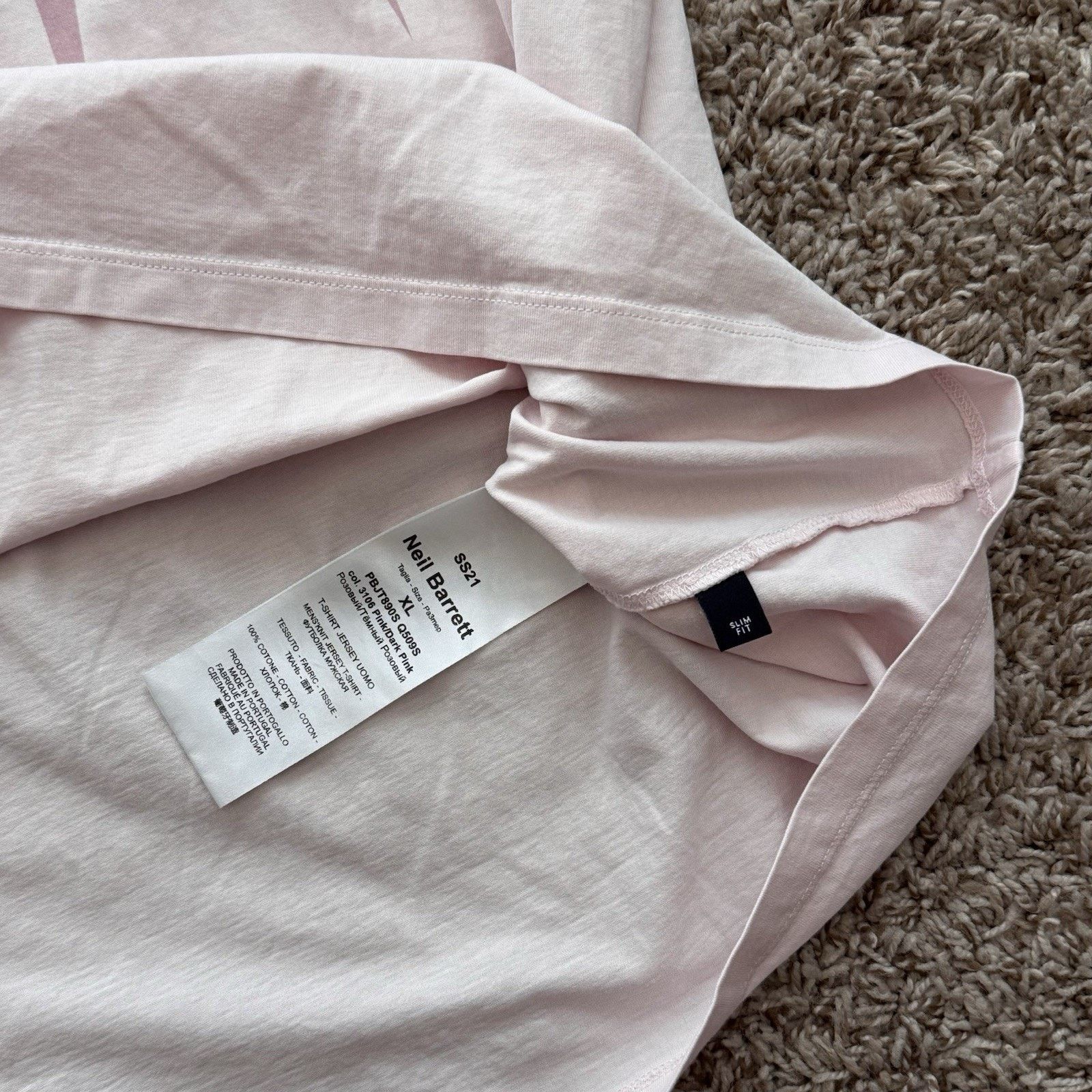 Neil Barrett Neil Barrett SS21 Pink Lightning Bolts Slim Fit T-Shirt Pink Size US XL / EU 56 / 4 - 3 Thumbnail