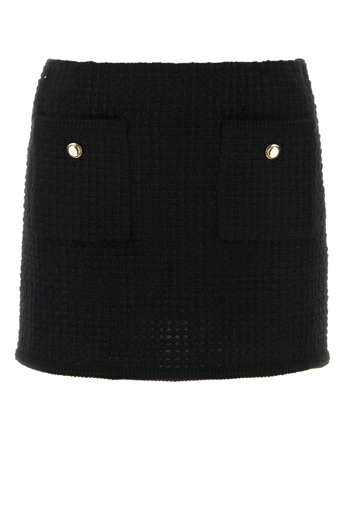 Miu Miu Black Boucle Mini Skirt Size 25" / US 0 / IT 36 - 1 Thumbnail