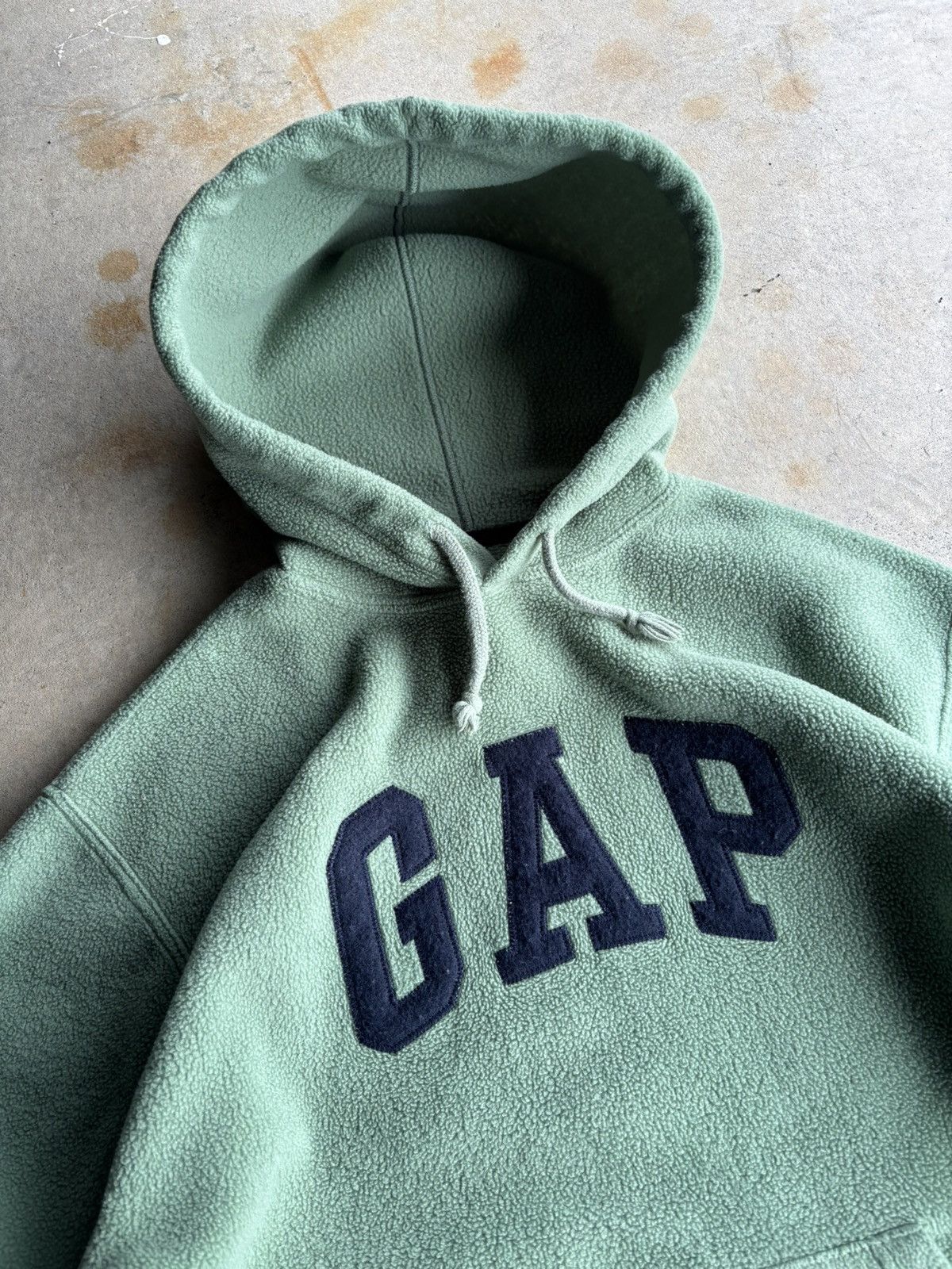 Gap × Vintage Crazy 90s Gap Boxy Fleece Forrest Green Simple Logo Hoodie Size US M / EU 48-50 / 2 - 3 Thumbnail