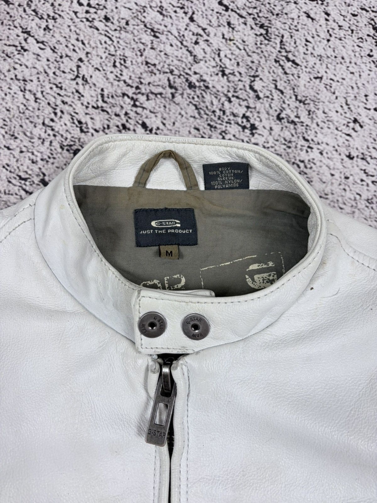G-Star G-Star Raw Archive White Cowhide Leather Moto Jacket M Size US M / EU 48-50 / 2 - 5 Thumbnail