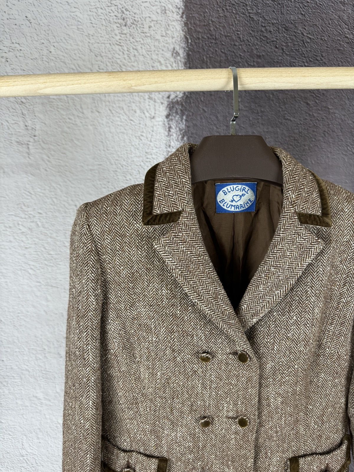 Blumarine Blugirl Blumarine herringbone tweed double-breasted blazer Size M / US 6-8 / IT 42-44 - 3 Thumbnail