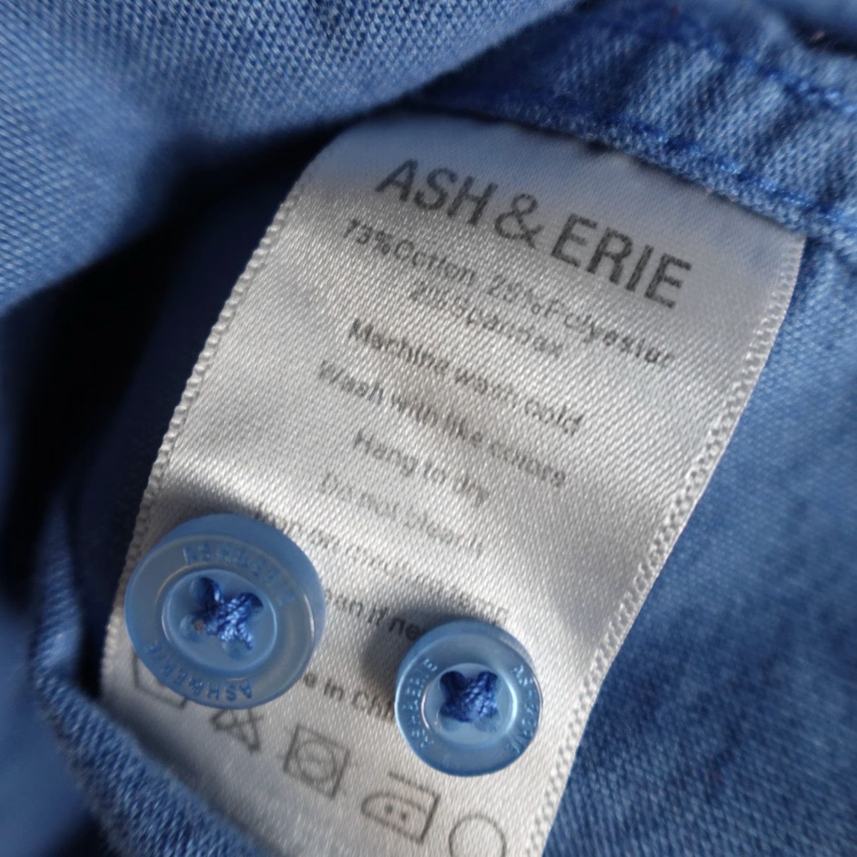 Vintage Ash & Erie Shirt Blue Flannel Solid Cotton Blend Button-Up Long Sleeve Shirt Men S Small Blue Cotton Polyester Spandex Button-Down Pockets Ash & Erie Size US S / EU 44-46 / 1 - 3 Thumbnail