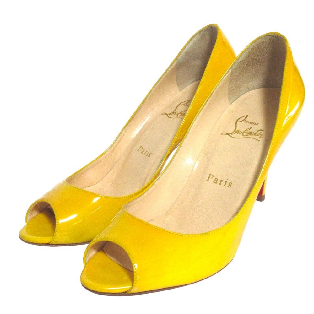 Christian Louboutin Christian Louboutin Christian Louboutin Patent Leather Open Toe Pumps Leather Shoes DUTY FREE for USA Size ONE SIZE - 1 Thumbnail