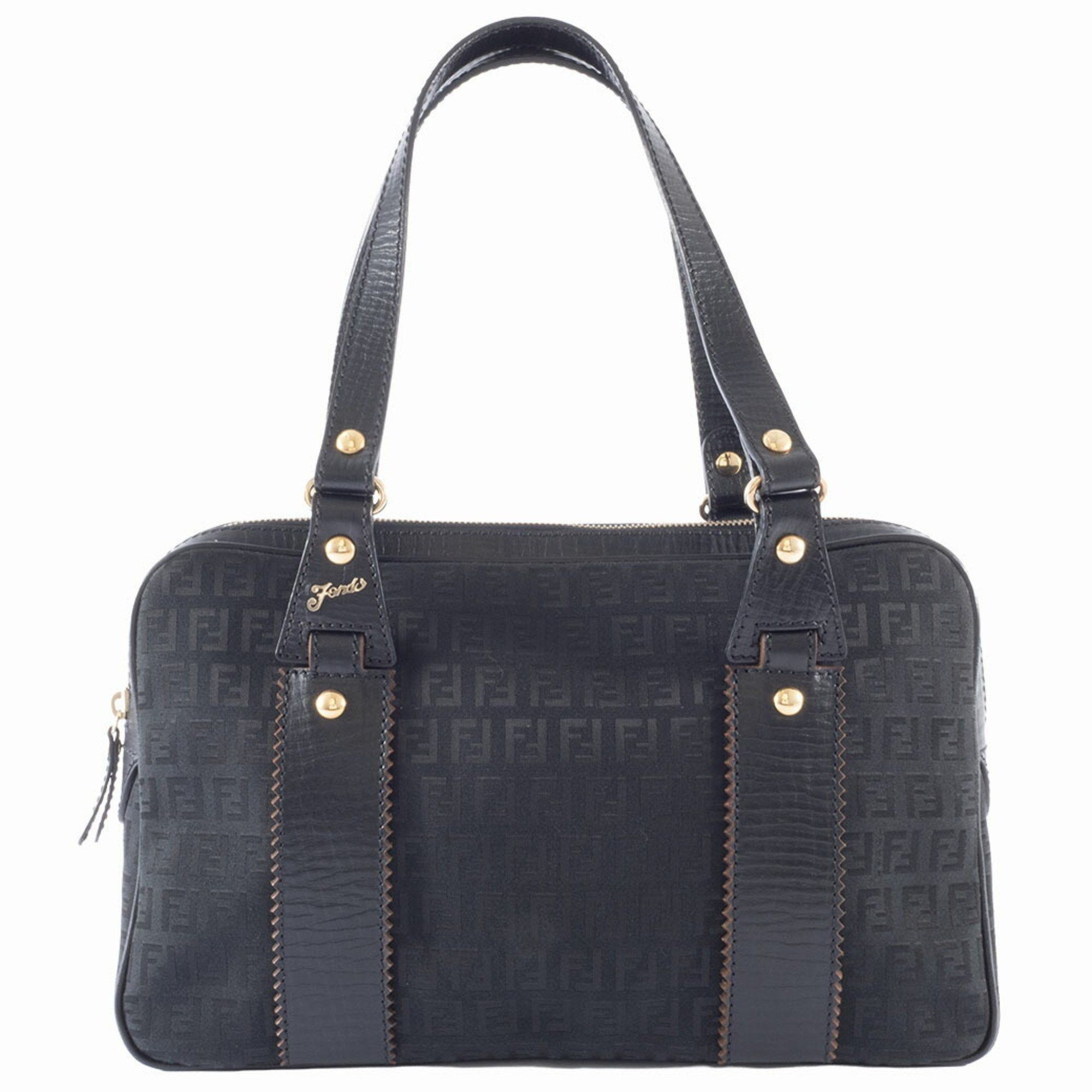 Fendi FENDI Zucca Canvas Handbag 8BN161 Leather Black Women's Boston Zucchino Size ONE SIZE - 1 Thumbnail