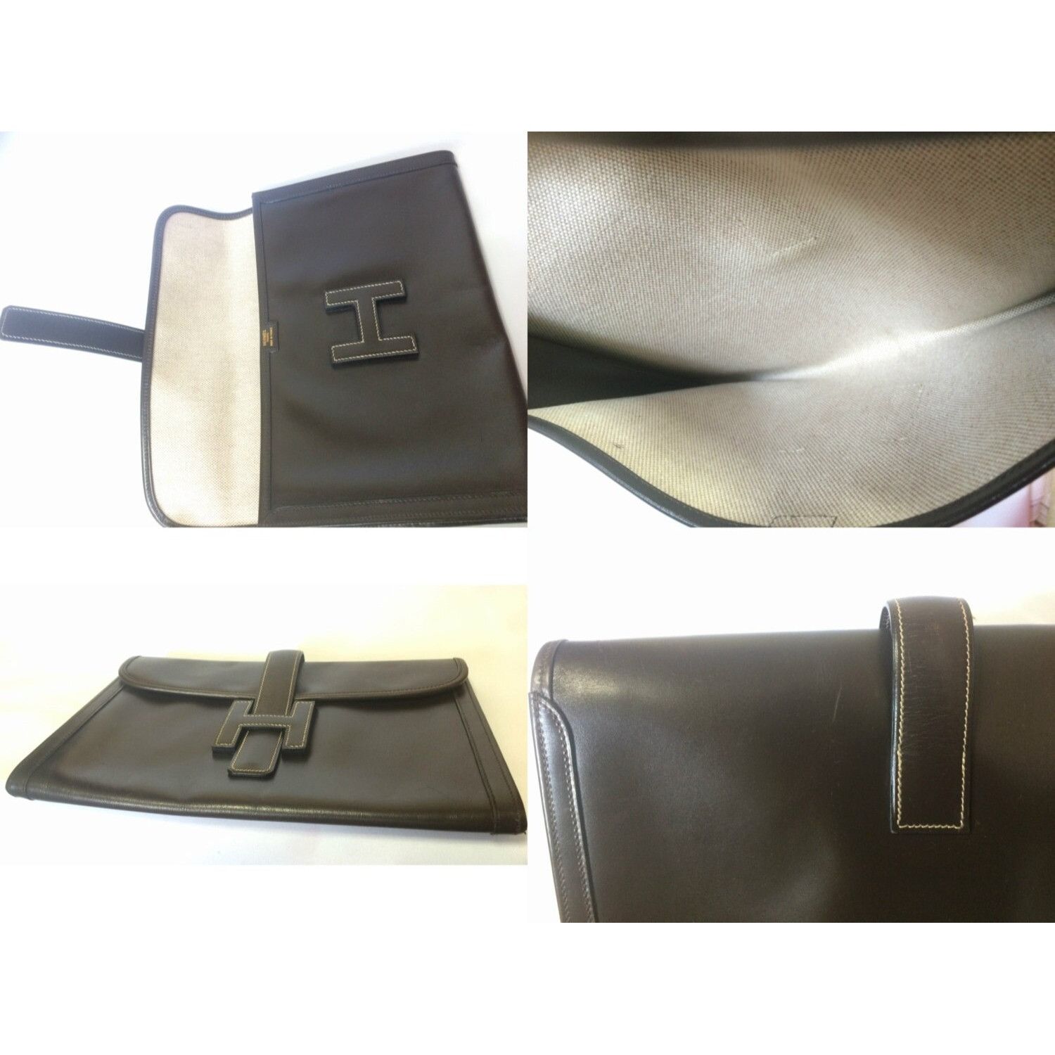 Hermes 90's vintage HERMES jige, document case, brown portfolio bag Size ONE SIZE - 3 Thumbnail