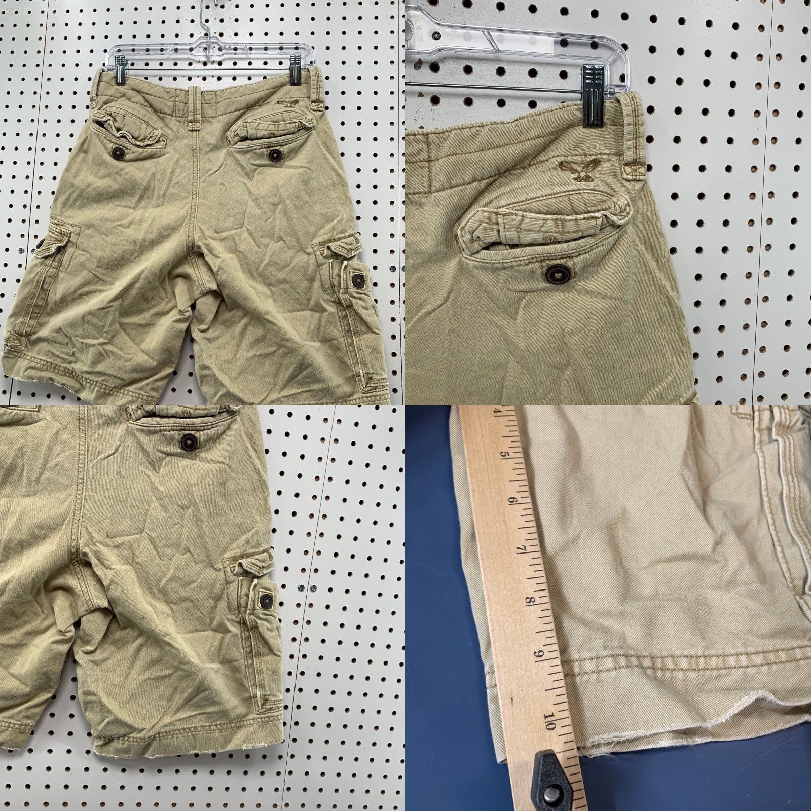American Eagle Outfitters American Eagle Cargo Shorts Mens 30x10.5 Khaki Military Utility Baggy Size US 30 / EU 46 - 8 Thumbnail