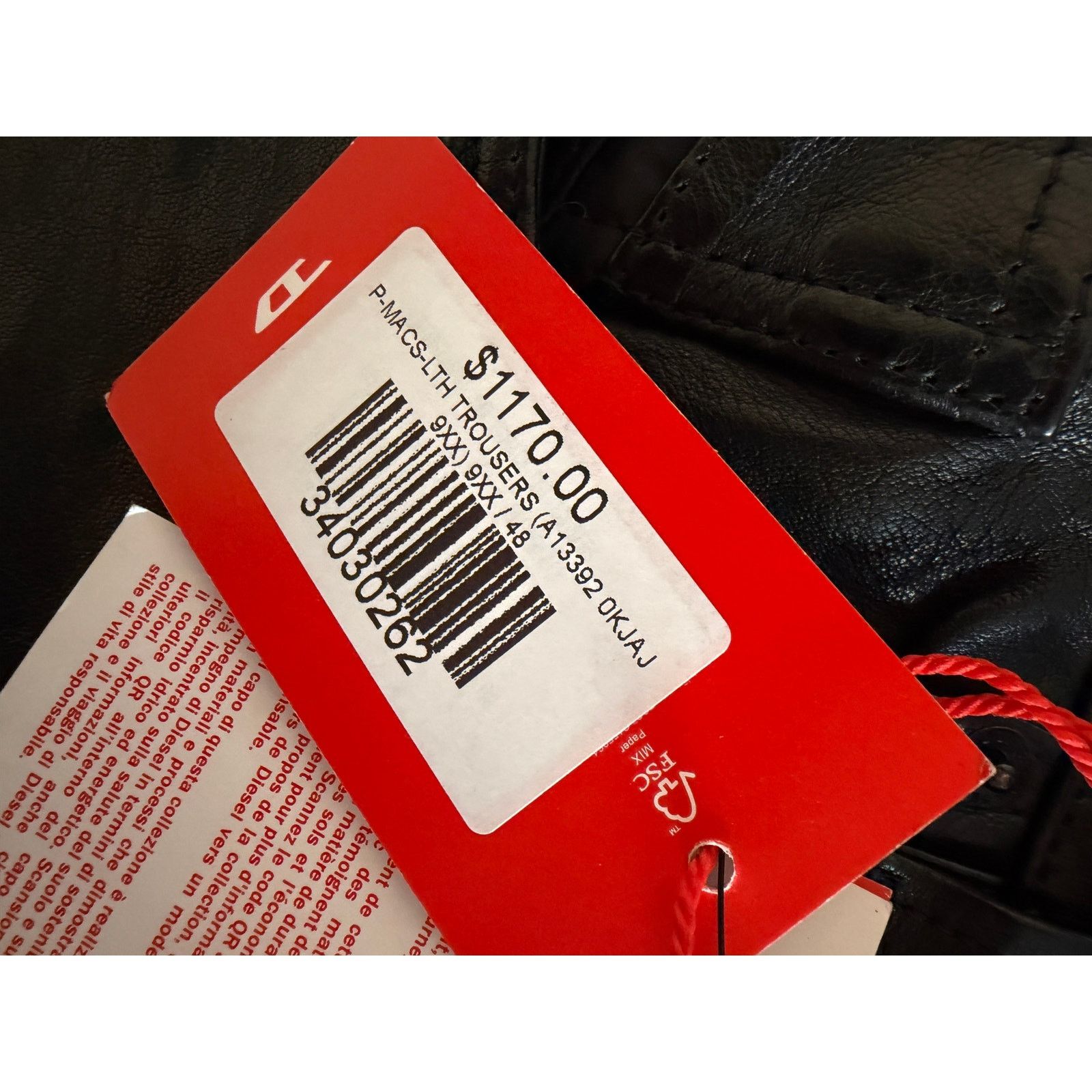 Diesel Diesel NWT P-Macs-Lth Textured Waxed-Leather Pants Size US 32 / EU 48 - 6 Thumbnail