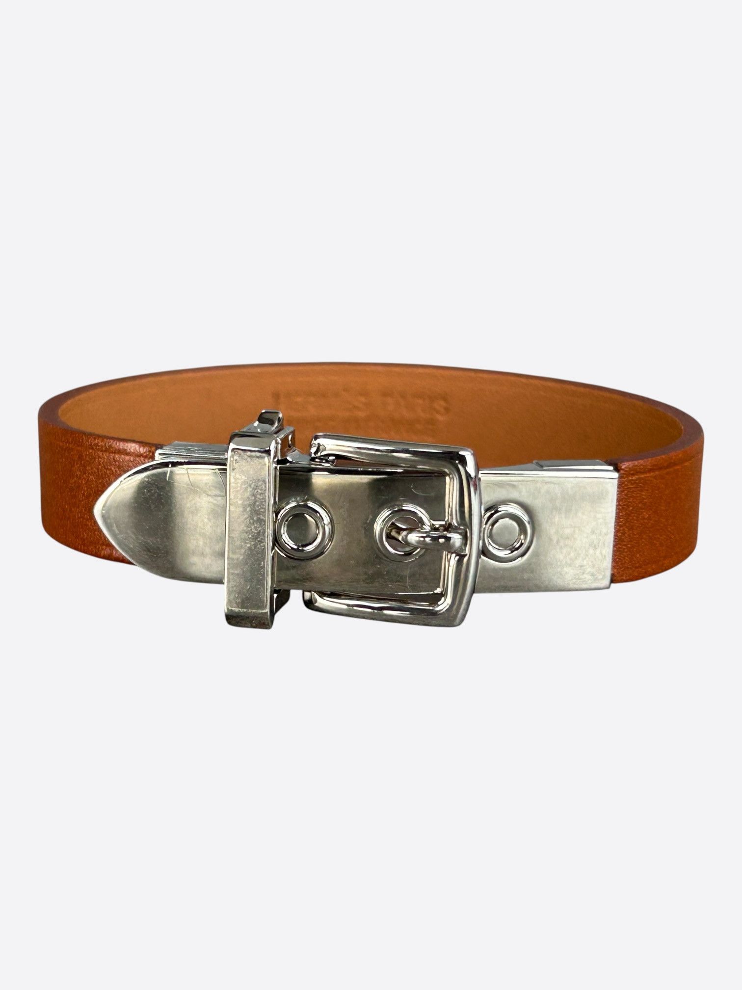 Hermes Hermes Brown Swift & Palladium Hardware Java Bracelet Size ONE SIZE - 1 Thumbnail