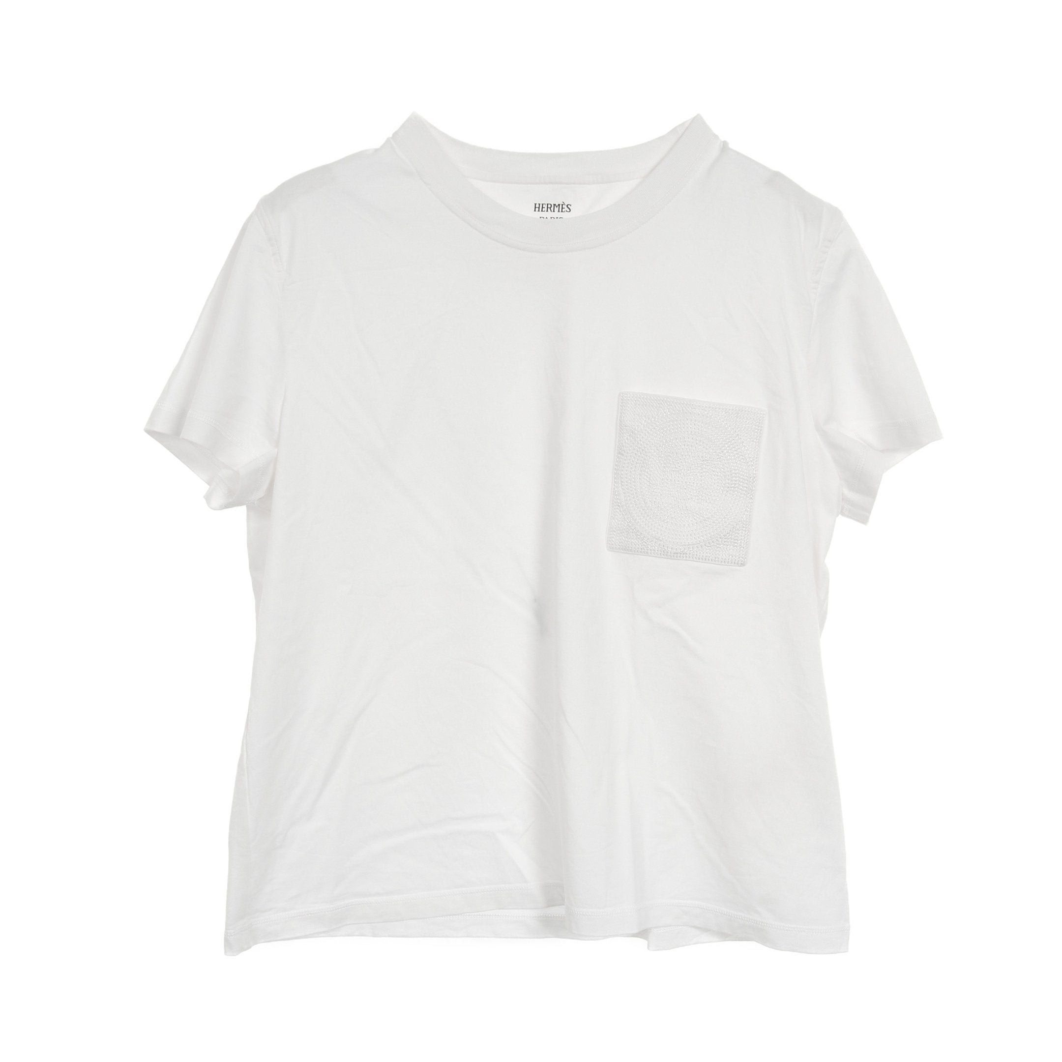 Hermes Hermes Mosaic Embroidered Patch Pocket T-Shirt Cotton White Size ONE SIZE - 1 Thumbnail
