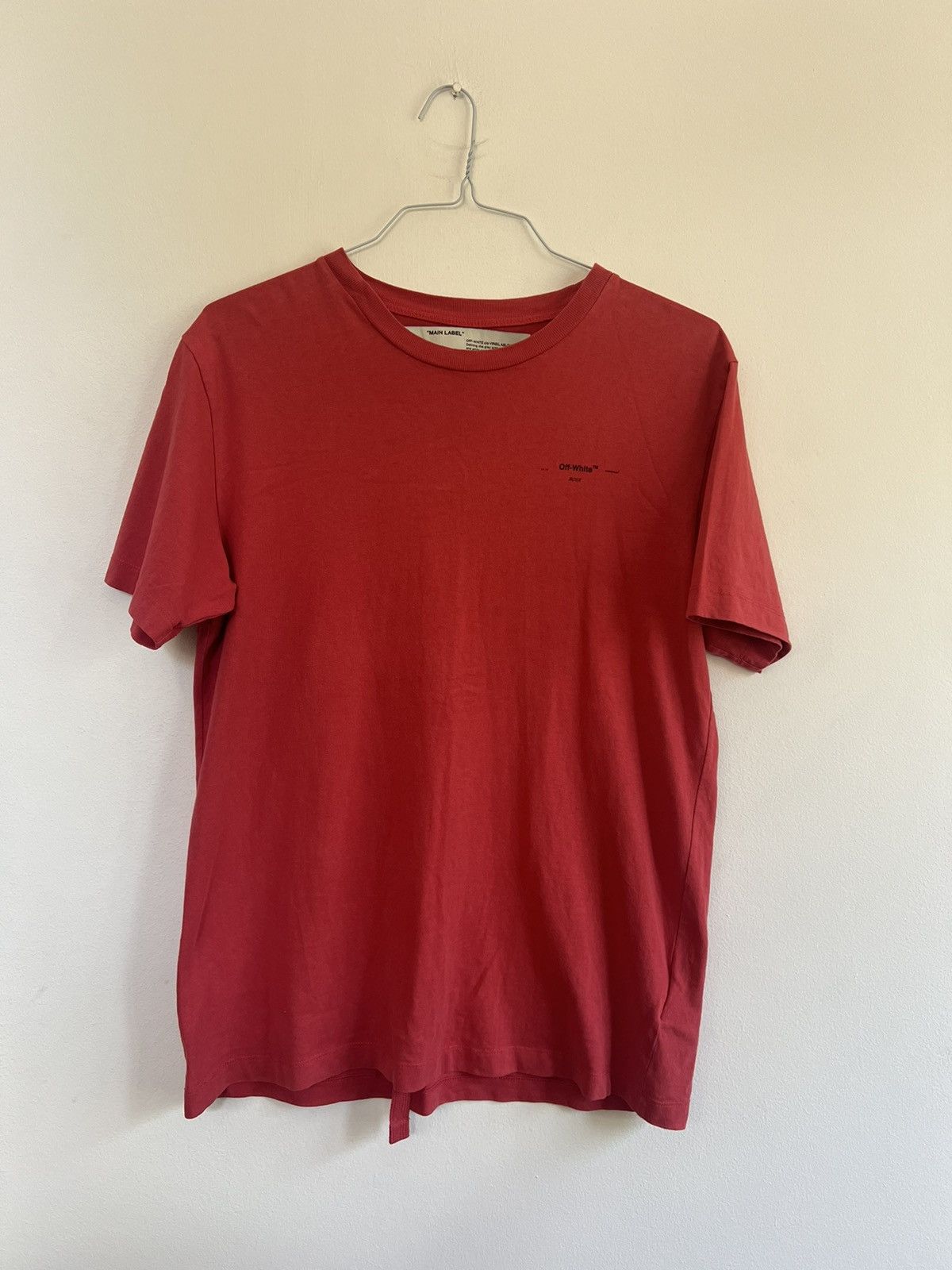 Off-White Off white slim logo Red TEE Size US M / EU 48-50 / 2 - 1 Thumbnail