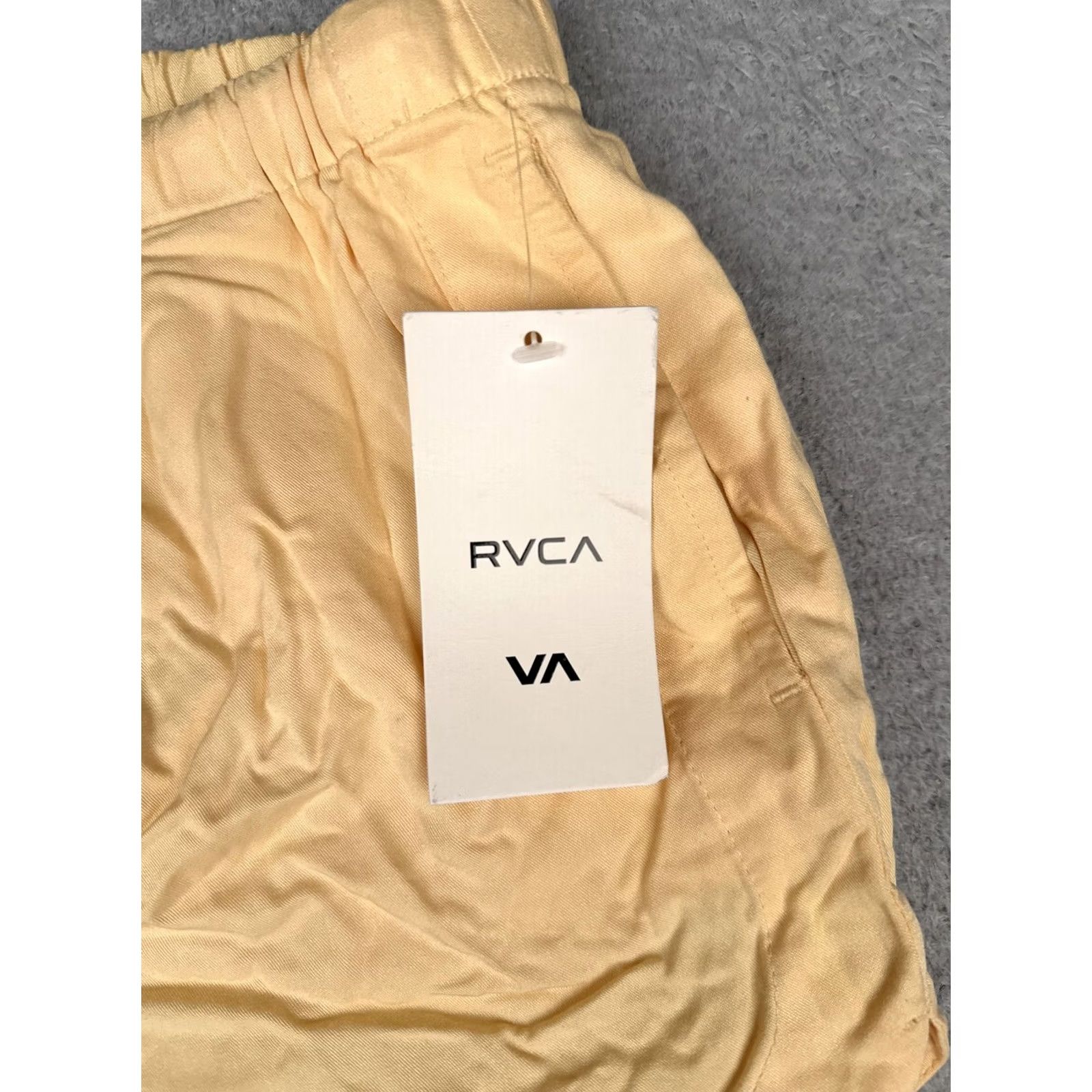 Rvca Hot Pants Womens 10 Orange Elastic Drawstring Beach Shorts New Yume Woven, Women's (Size 32) — image 6 of 6