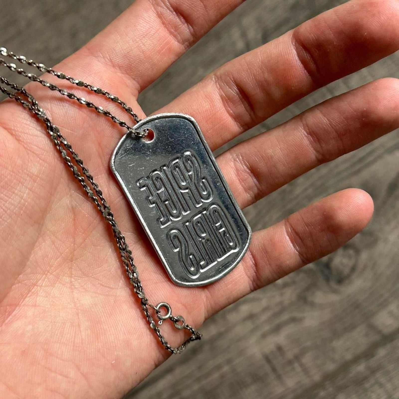 Vintage Vintage Y2K Spice Girls 925 Silver Dog Tag Pendant Necklace Size ONE SIZE - 3 Thumbnail