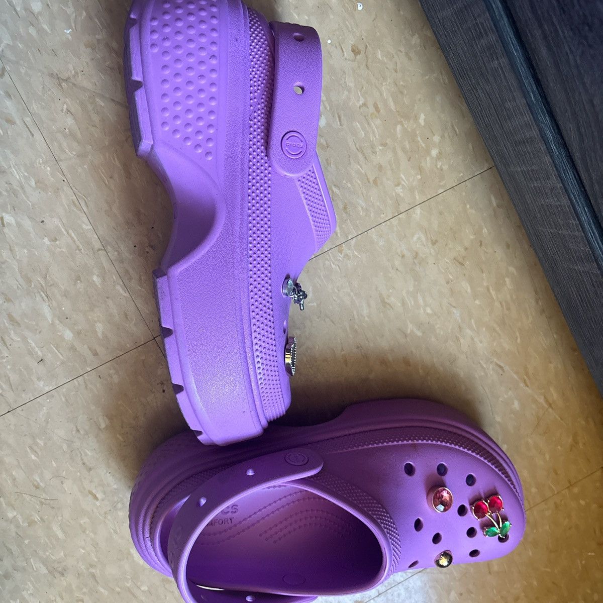 Crocs Purple Platform Crocs with Jibbitz Size US 10 / IT 40 - 1 Thumbnail