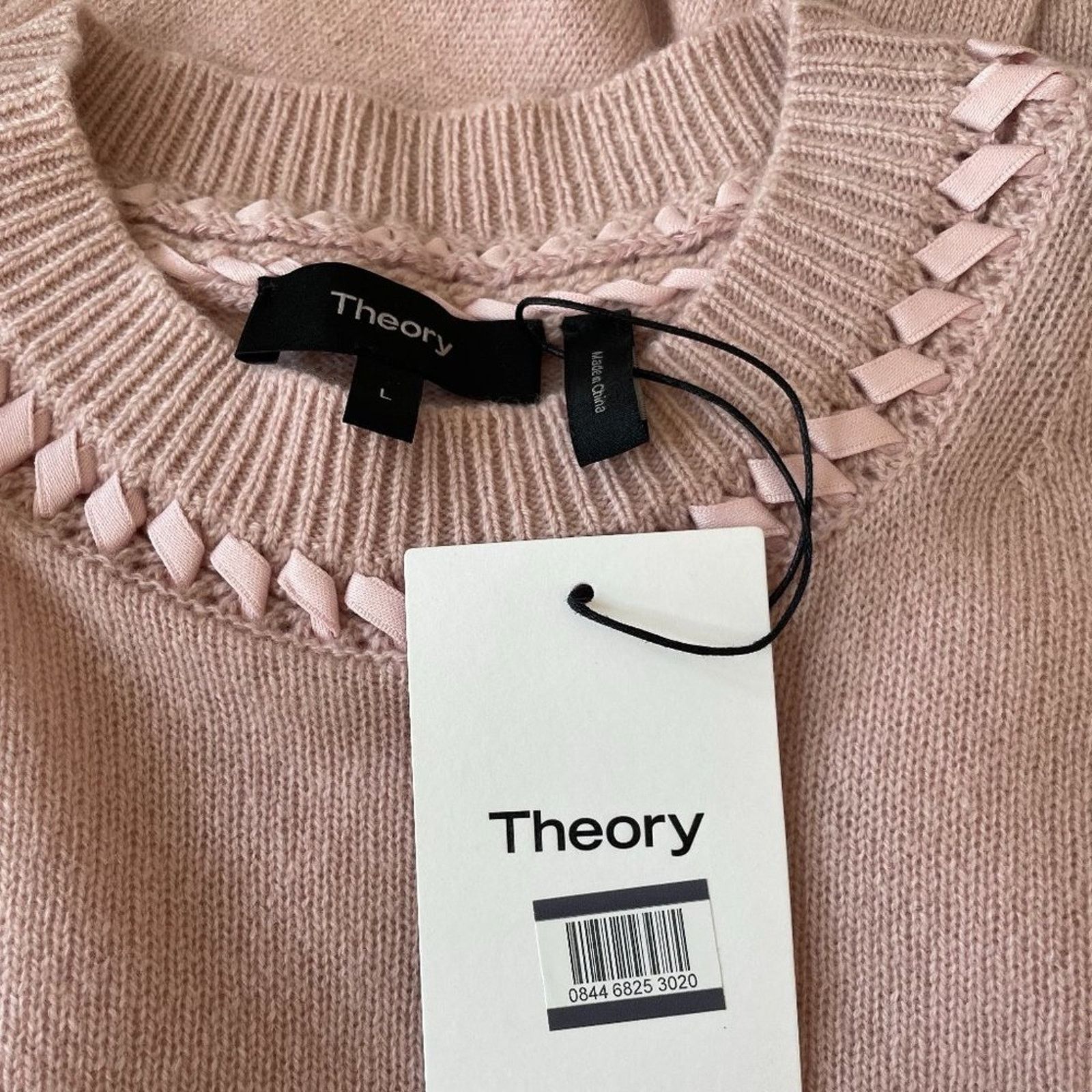 Theory Ribbon-Trim Cropped Cashmere Sweater from Theory Size L / US 10 / IT 46 - 4 Thumbnail