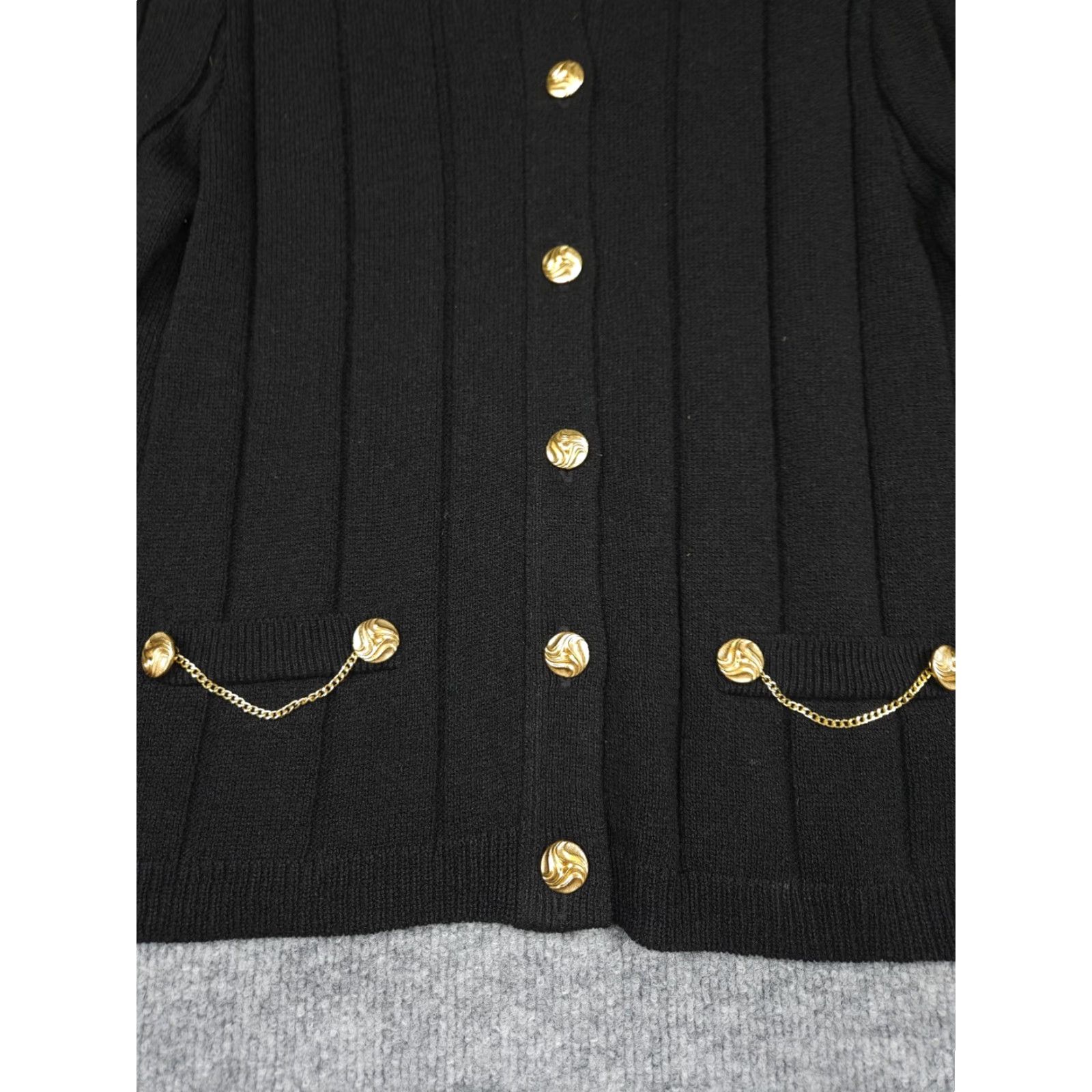 Vintage VINTAGE Frankie Welch Jacket Women Cardigan Black 8 Buttons WOW Overcoat Wool/Acrylic Blend Buttoned Size M / US 6-8 / IT 42-44 - 5 Thumbnail