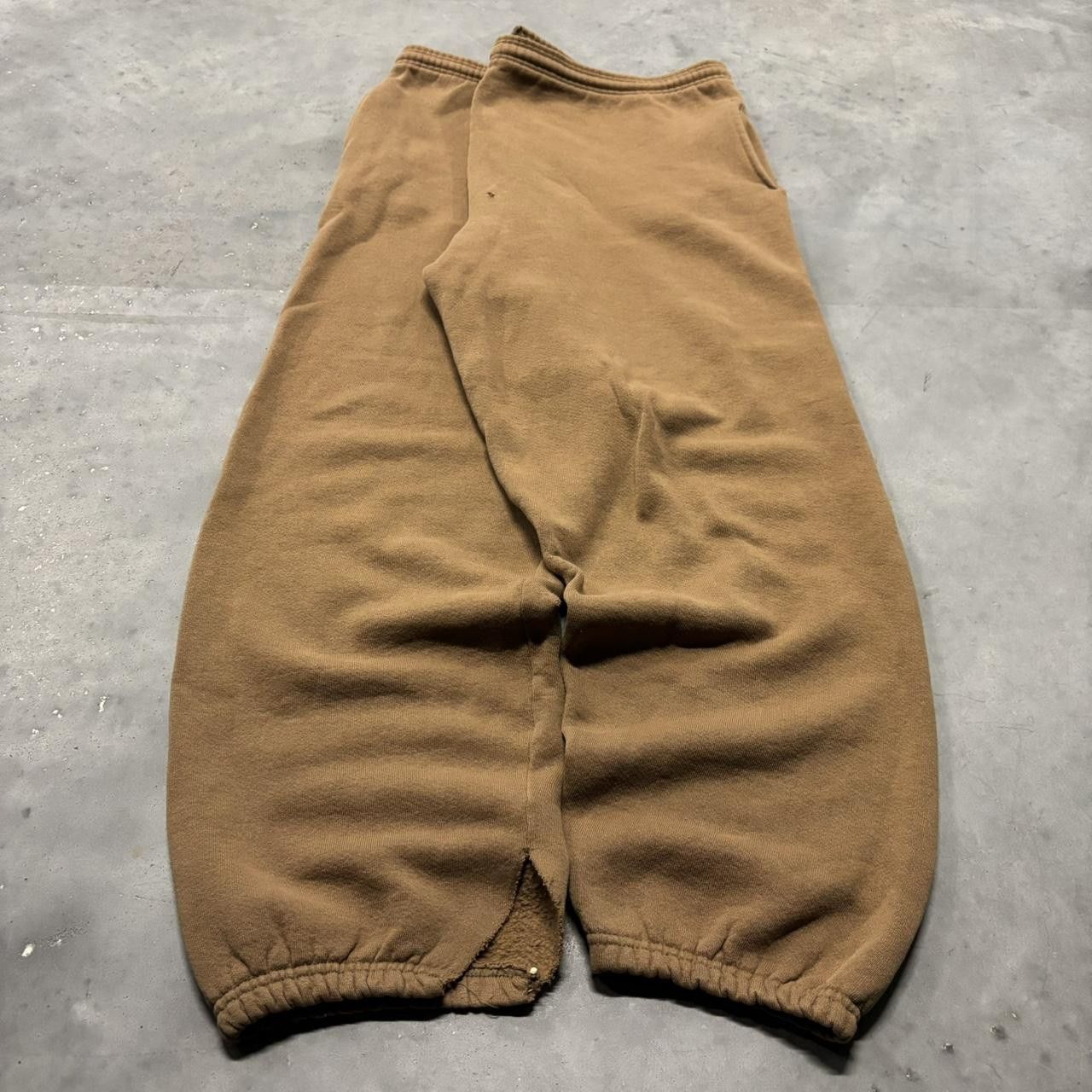 Japanese Brand × Vintage Crazy Vintage 90s Brown Streetwear Skater Essential Sweatpants! Size US 36 / EU 52 - 3 Thumbnail