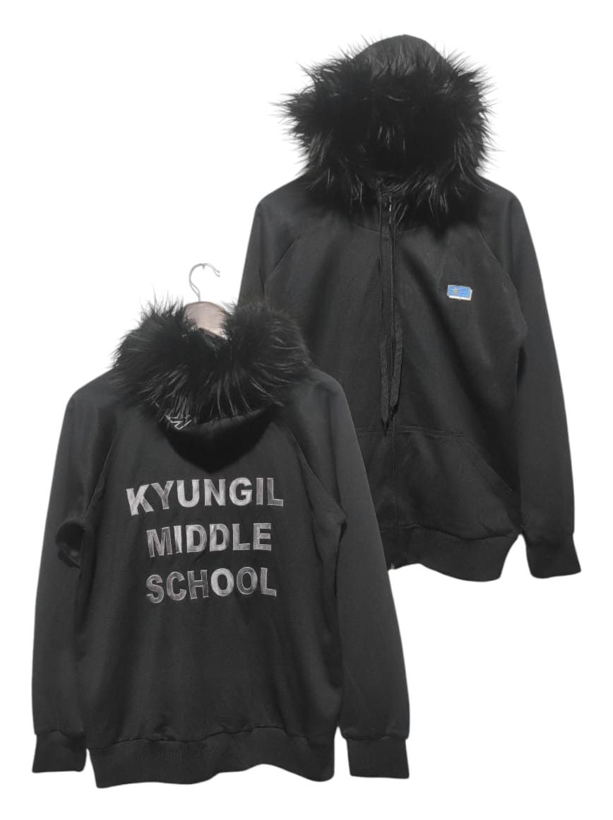 Black Zip Fur Hoodie if6was9 LGB style