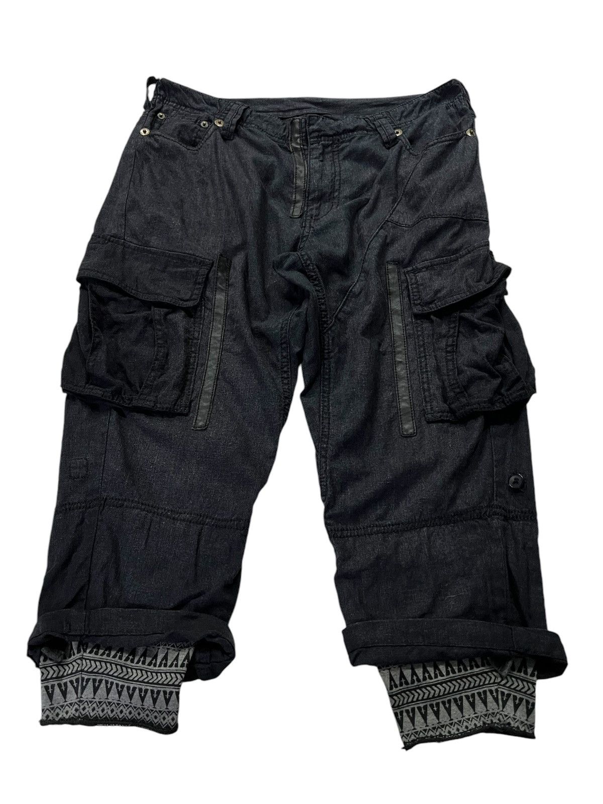If Six Was Nine × Tornado Mart TORNADO MART CARGO BONDAGE PUNK SHORT PANTS RARE DESIGN Size US 32 / EU 48 - 1 Thumbnail