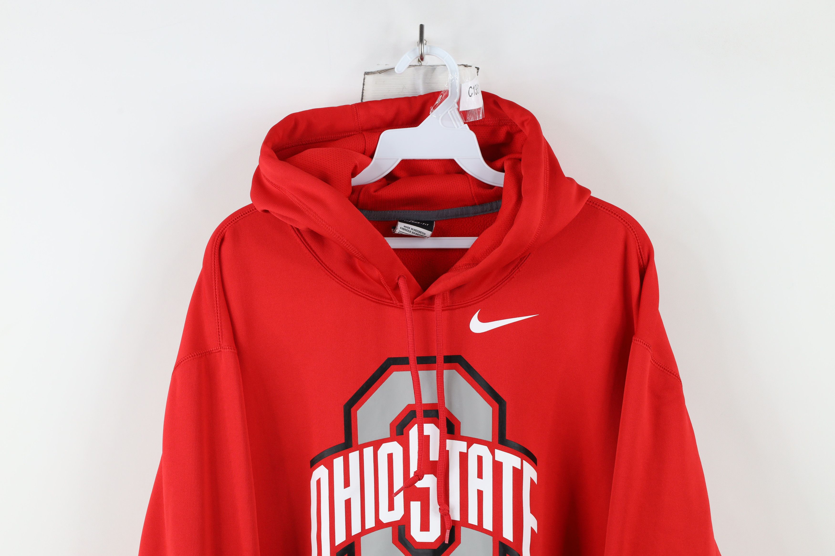 Nike × Vintage Nike Therma Fit Ohio State University Hoodie Sweatshirt Red Size US XXL / EU 58 / 5 - 2 Thumbnail