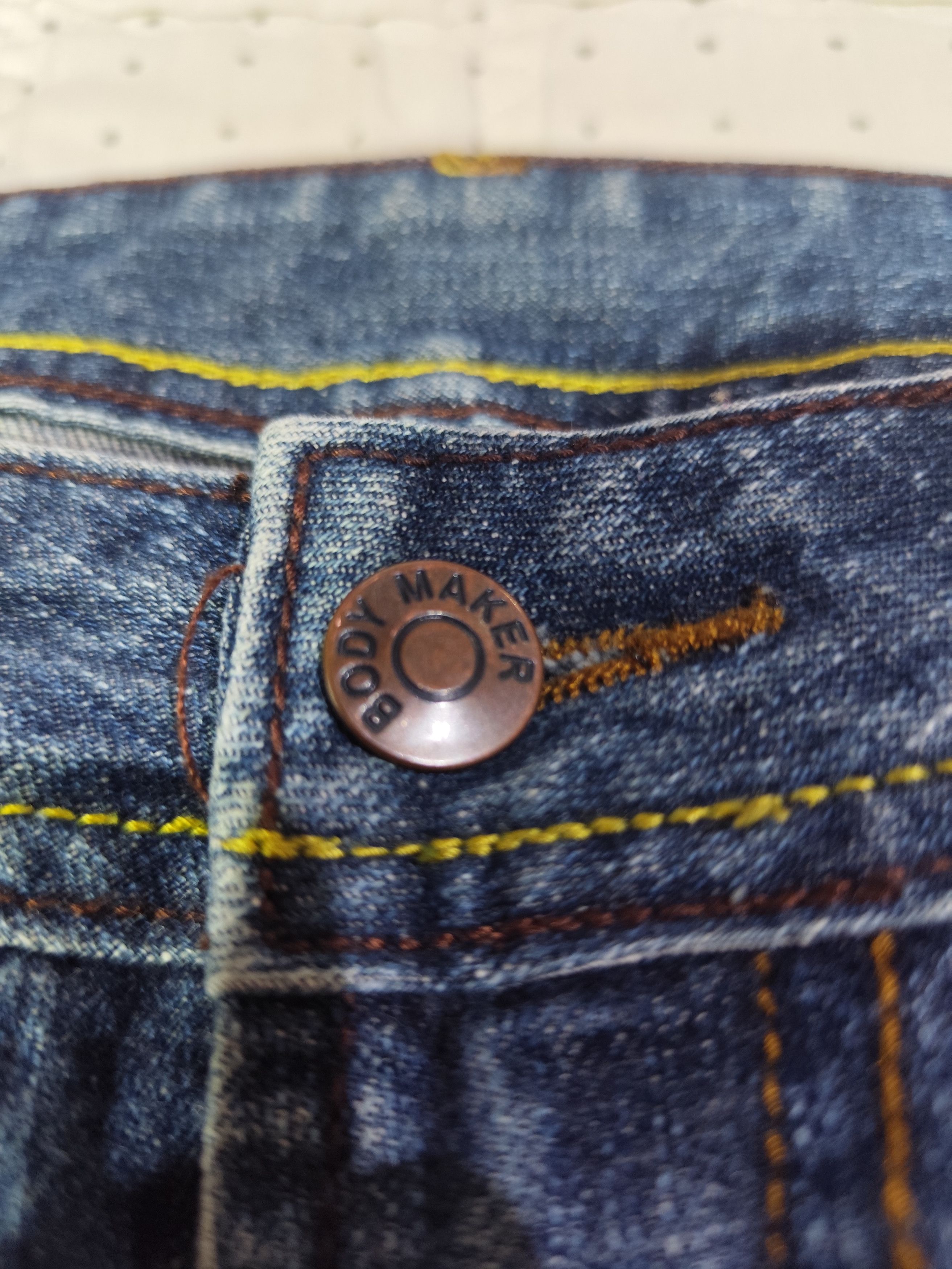Japanese Brand Vintage Bodymaker Loose Washed Denim J018 Size 31" - 6 Thumbnail