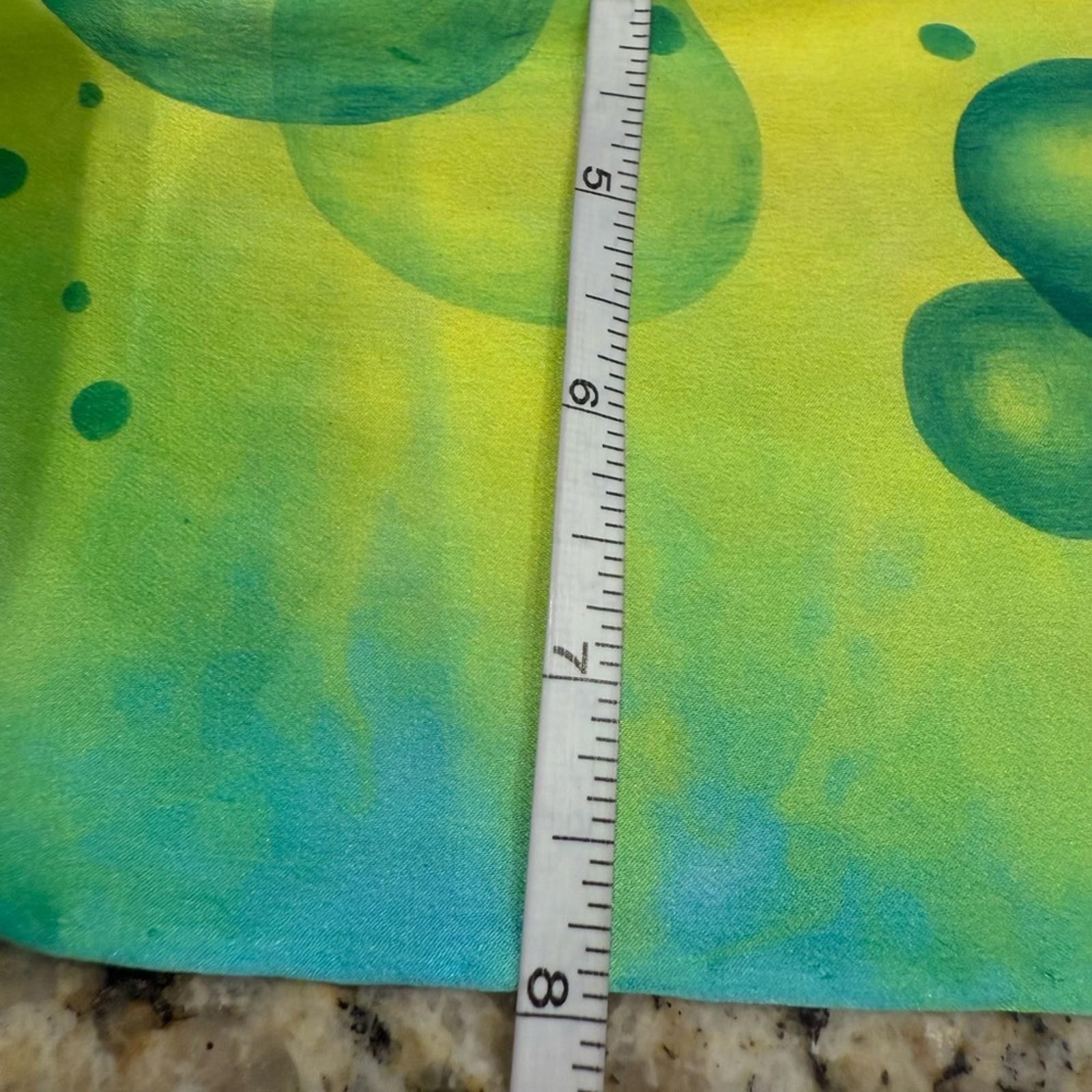 Other Silky scarf colorful green & yellow bubble pattern Size ONE SIZE - 4 Thumbnail