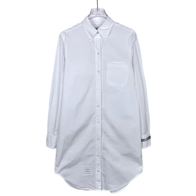 Thom Browne Thom Browne White Cotton Long Sleeve Dress 0089 Size S / US 4 / IT 40 - 1 Thumbnail