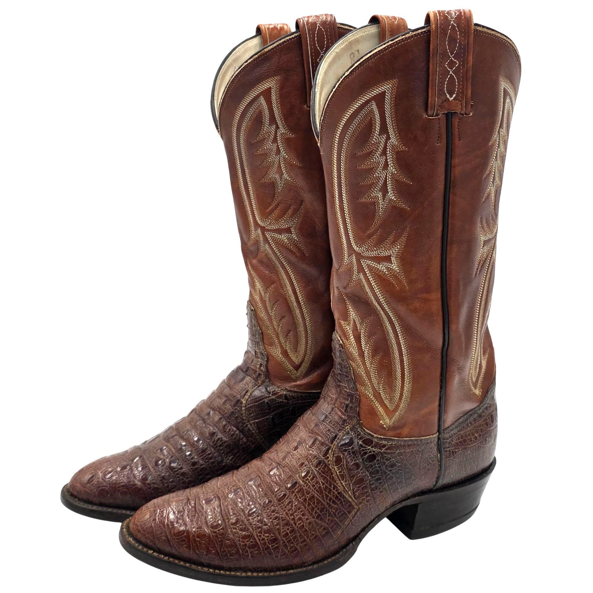 Tony Lama Vintage El Rey Tony Lama HBL Exotic Men 9D Brown Cowboy Boot Size US 9 / EU 42 - 9 Thumbnail