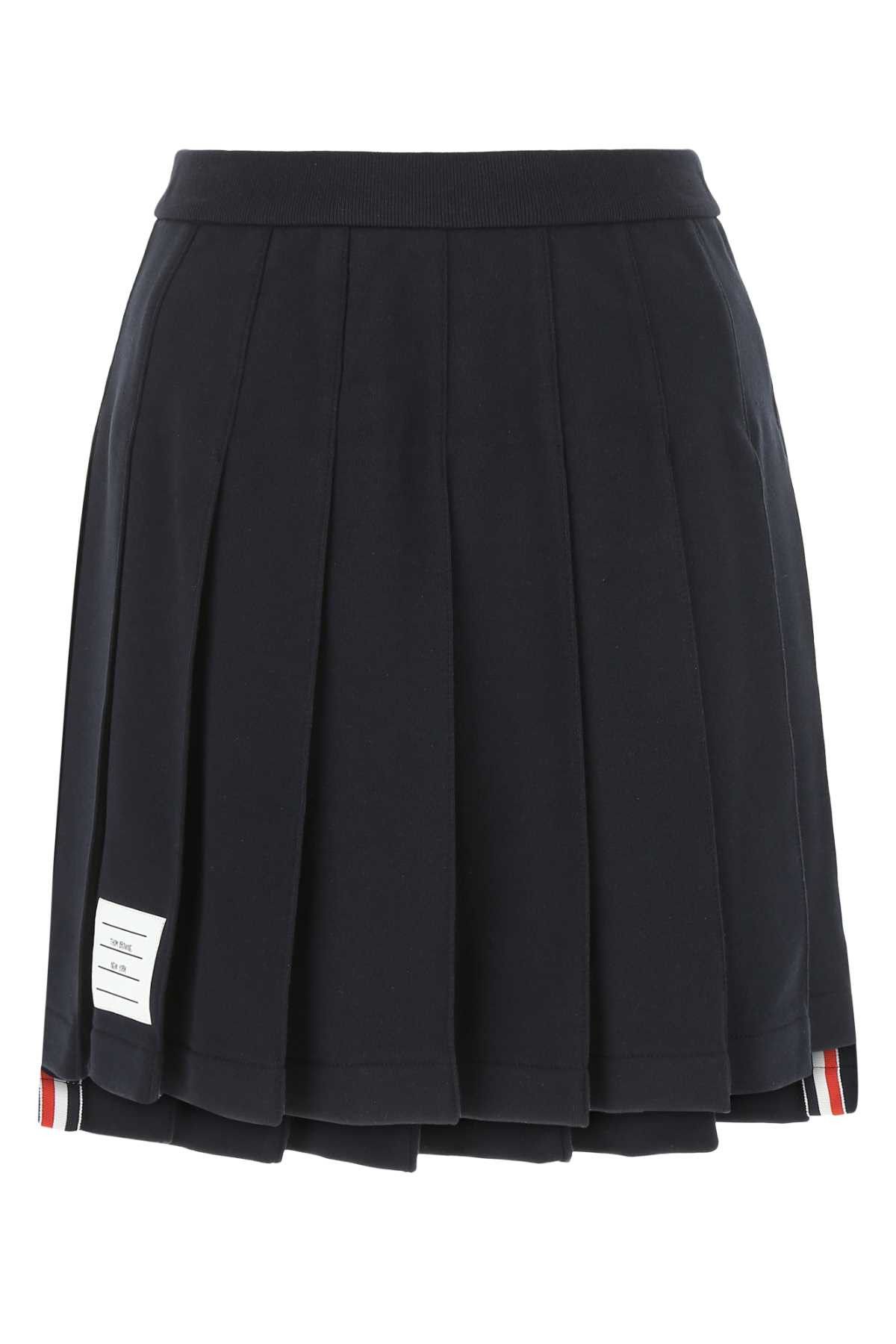 image of Thom Browne Navy Blue Cotton Mini Skirt, Women's (Size 26)