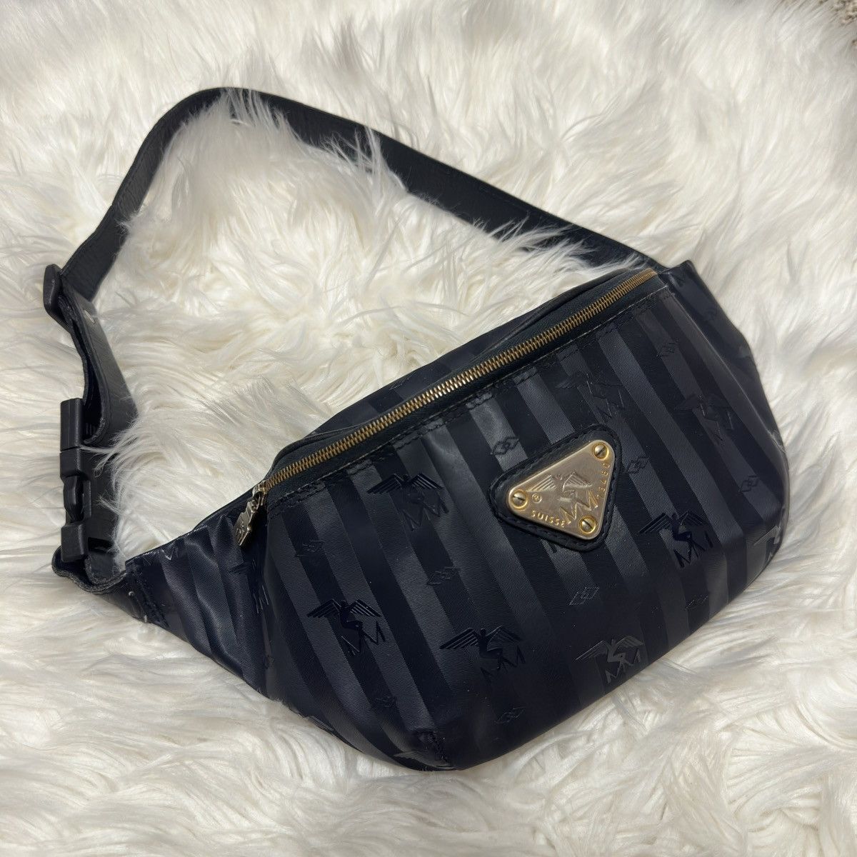 Maison Mollerus Belt Crossbody Monogram Bag in Blue, Women's