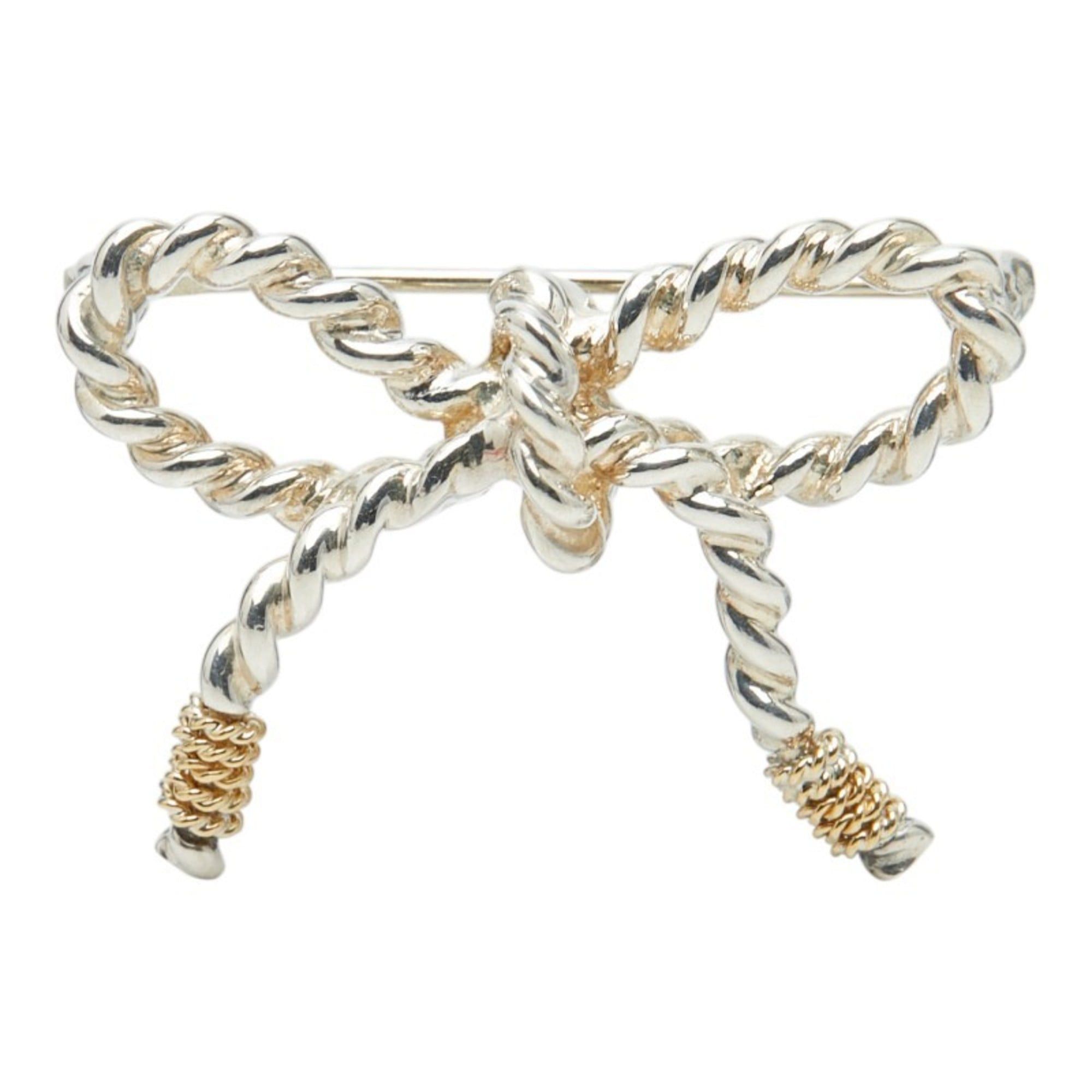 Tiffany & Co. Tiffany & Co. Twist Ribbon Brooch, Silver and Gold (SV925, 18K Yellow 750) - Women's. Size ONE SIZE - 1 Thumbnail