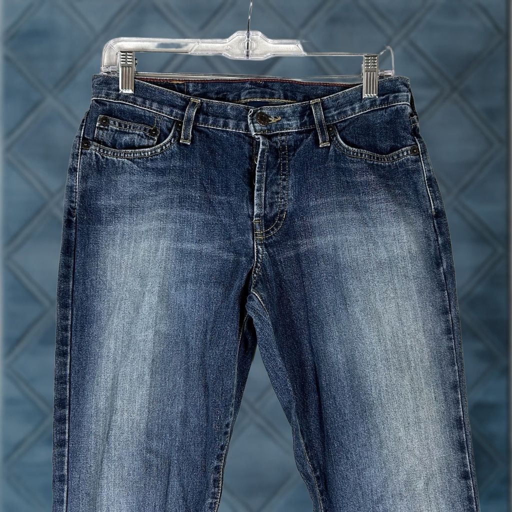 Abercrombie & Fitch VINTAGE Abercrombie & Fitch Jeans Womens 2R Bootcut Wide Leg Denim Regular 32in 100% Cotton Blue USA Button Fly Embroidered Pockets 432-5J 90s Size 26" / US 2 / IT 38 - 1 Thumbnail