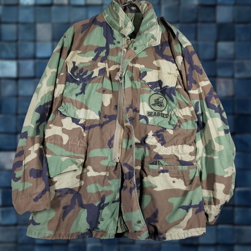 Vintage VINTAGE US Army M65 Field Jacket Men Adult Medium Long Camouflage Cotton Winter Military Style Size US M / EU 48-50 / 2 - 1 Thumbnail