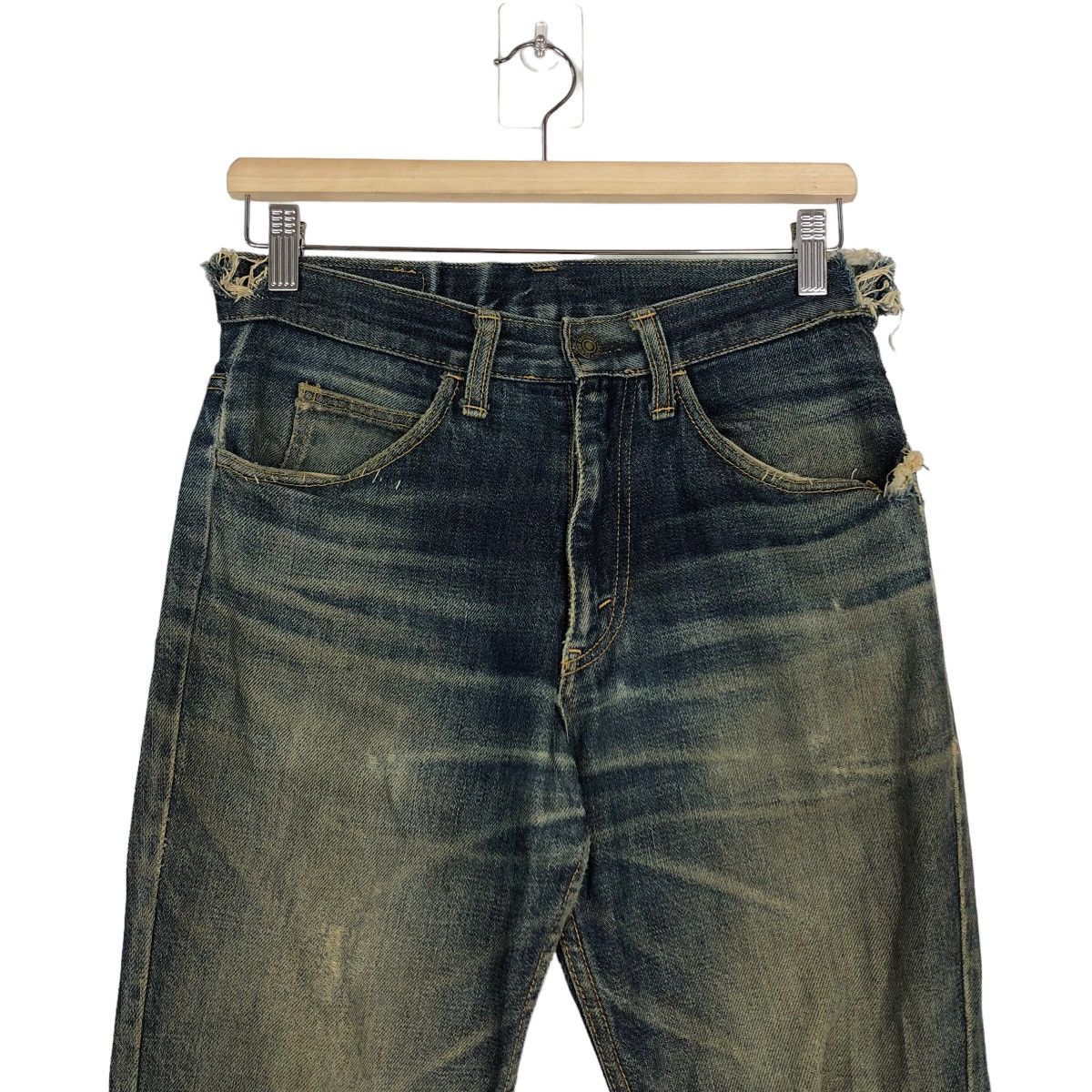 Denime 🔥Rare Distressed Denim Jeans Denime Japan Punk Style Size US 28 / EU 44 - 3 Thumbnail