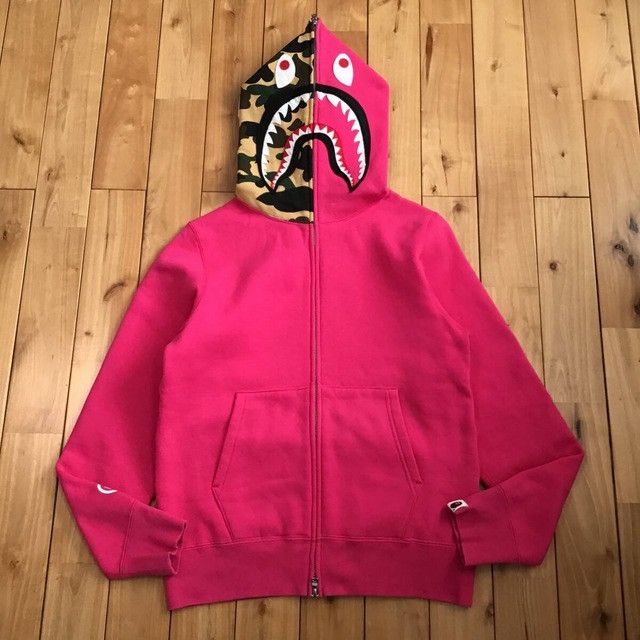 Bape BAPE camo x pink shark full zip hoodie a bathing ape Size US M / EU 48-50 / 2 - 1 Thumbnail